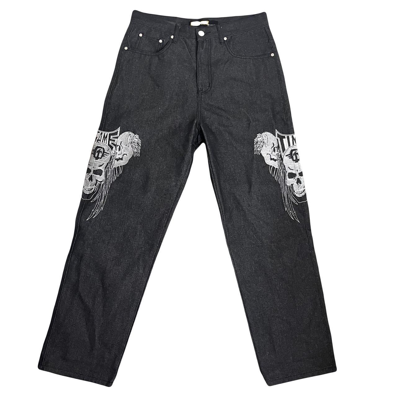 Y2k embroidered Jesse Pinkman Jnco style jeans Size... - Depop