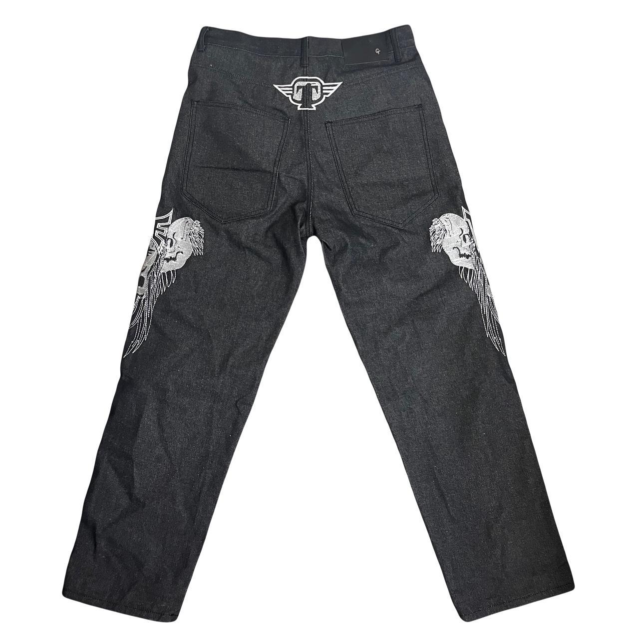 Y2k embroidered Jesse Pinkman Jnco style jeans Size... - Depop