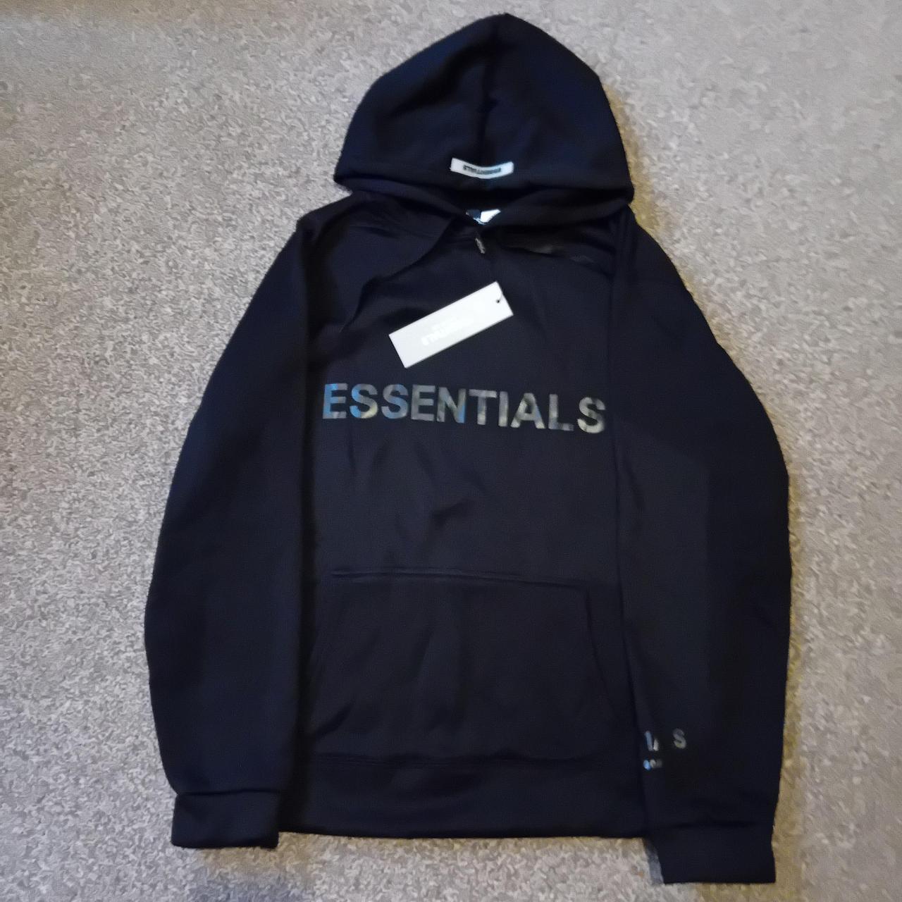 Essentials black FOG hoodie (Size L and Size M... - Depop