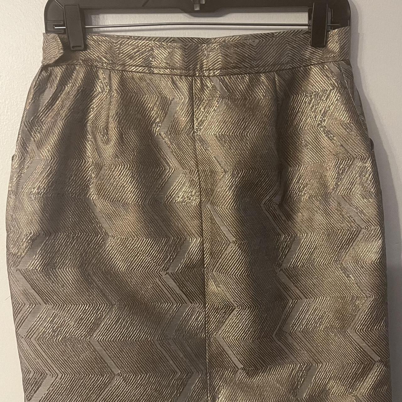 Molly Bracken Gold Silver Mini Skirt with Pocket... - Depop