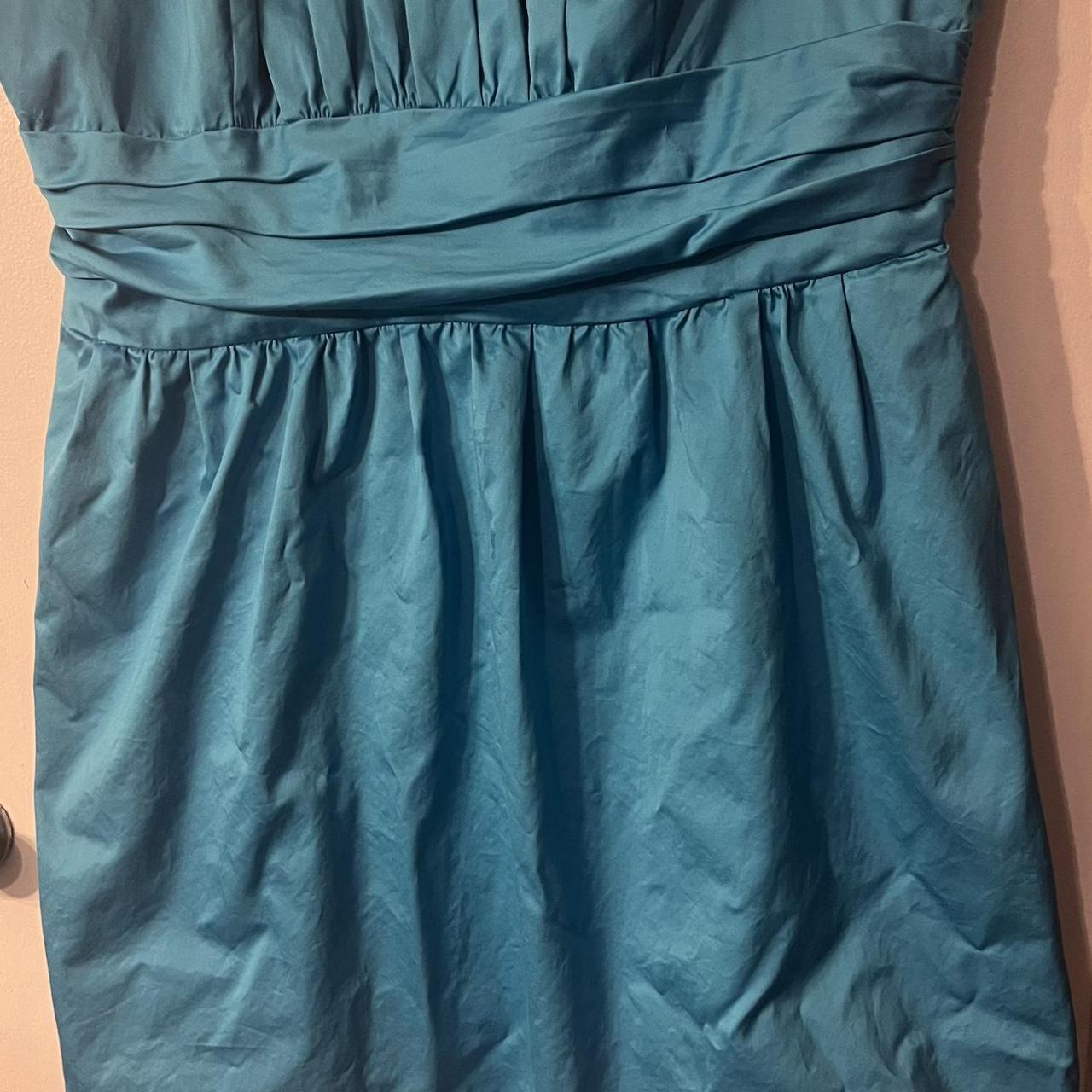 David's Bridal Malibu Blue Bridesmaid Dress with... - Depop