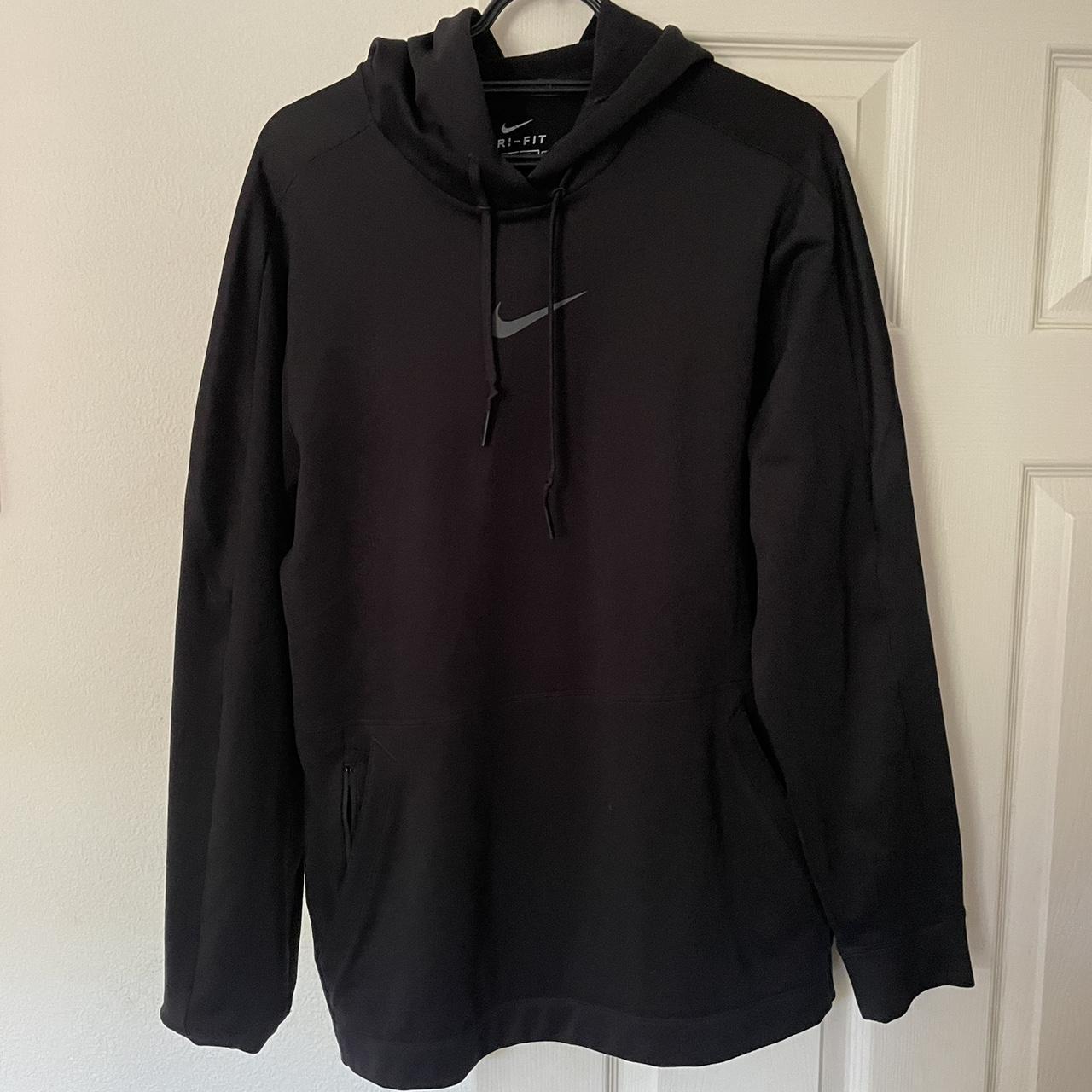 Black Nike pro hoodie in good condition size small - Depop