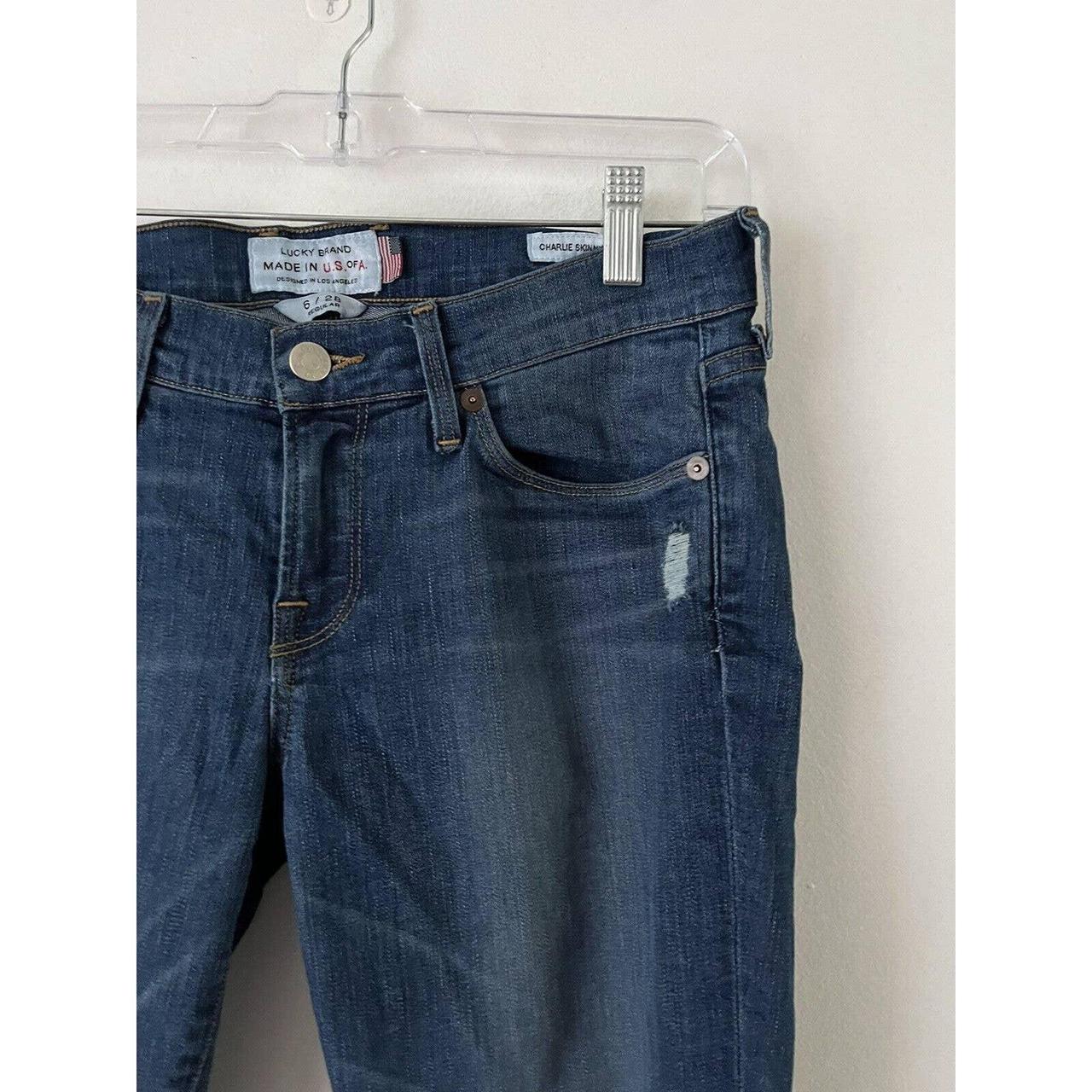 Lucky Brand Women's Charlie Skinny White Oak Cone Denim Jeans Size