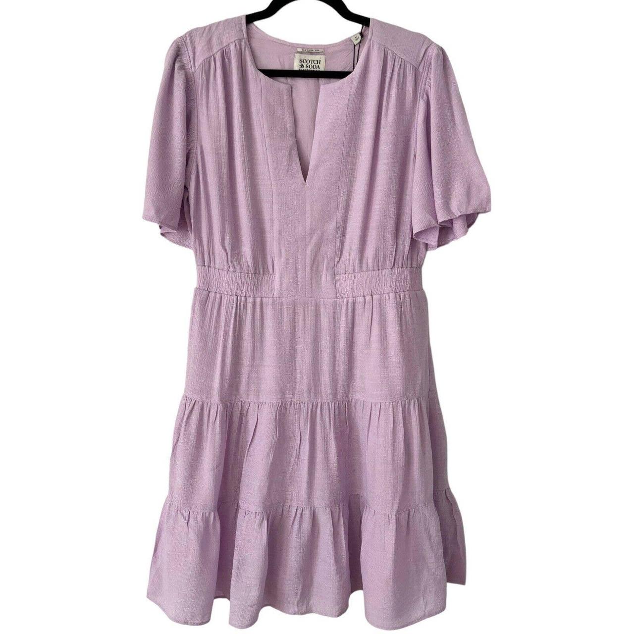 NWOT Scotch & Soda Printed Long Sleeve Purple outlet Dress M Brand new without tags dr