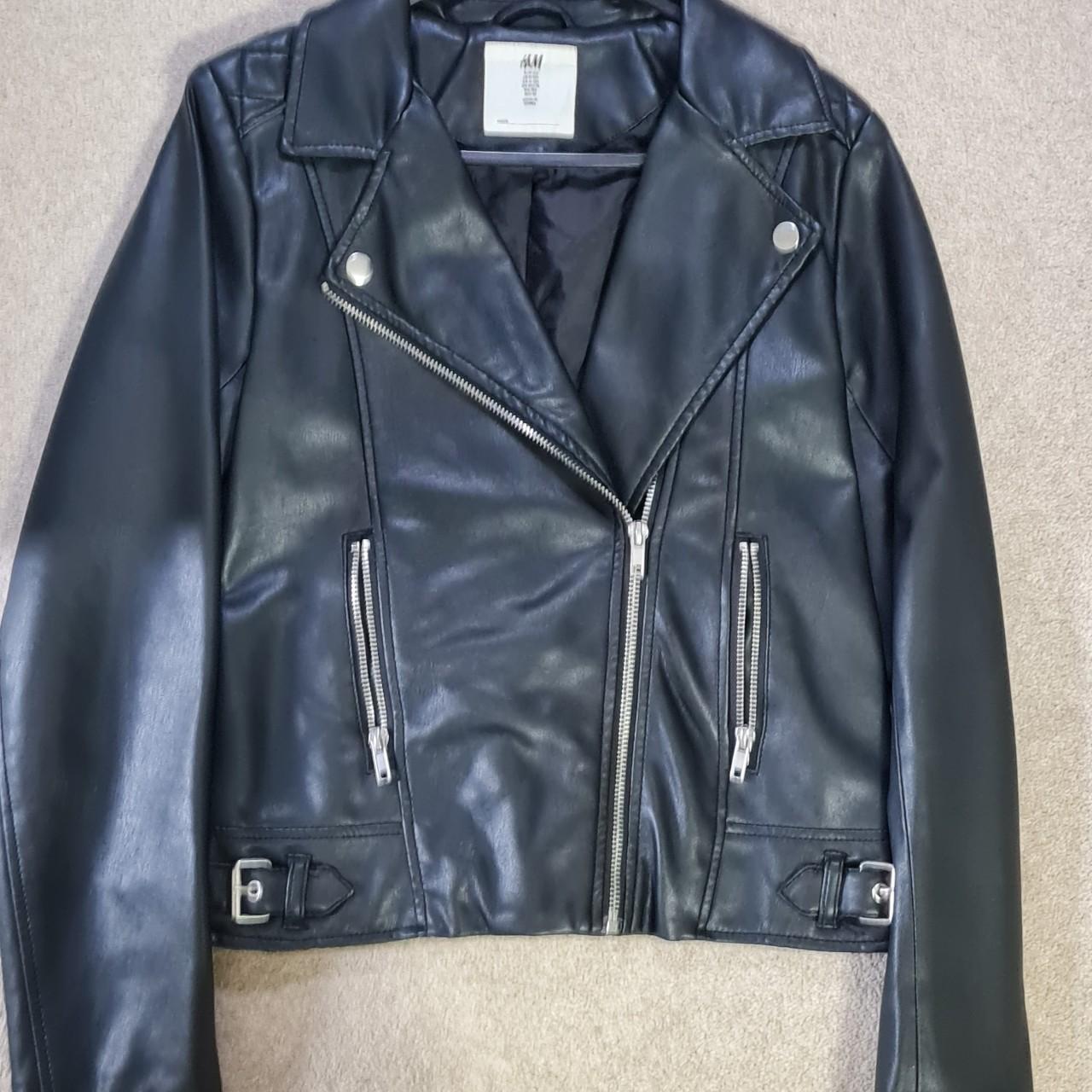 Girls H&M Leather Jacket Size 11-12 Great condition - Depop