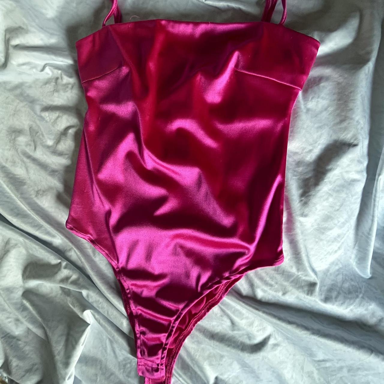 Fuchsia Pink Satin Bodysuit