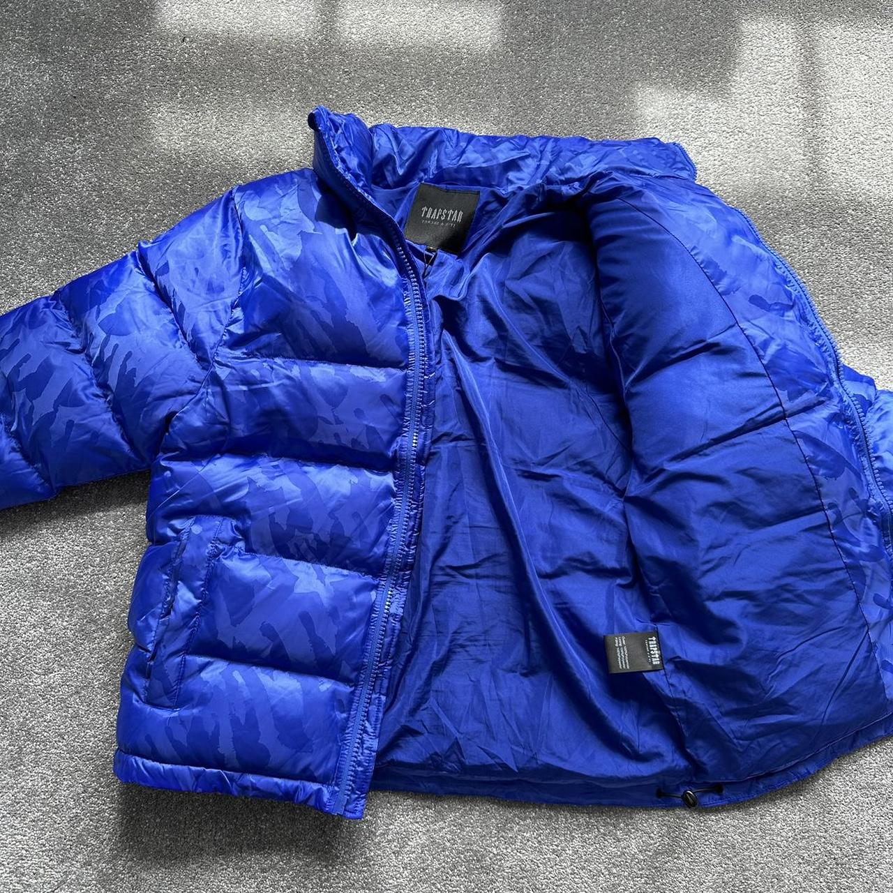 TRAPSTAR T JACQUARD PUFFER JACKET DAZZLING BLUE... Depop