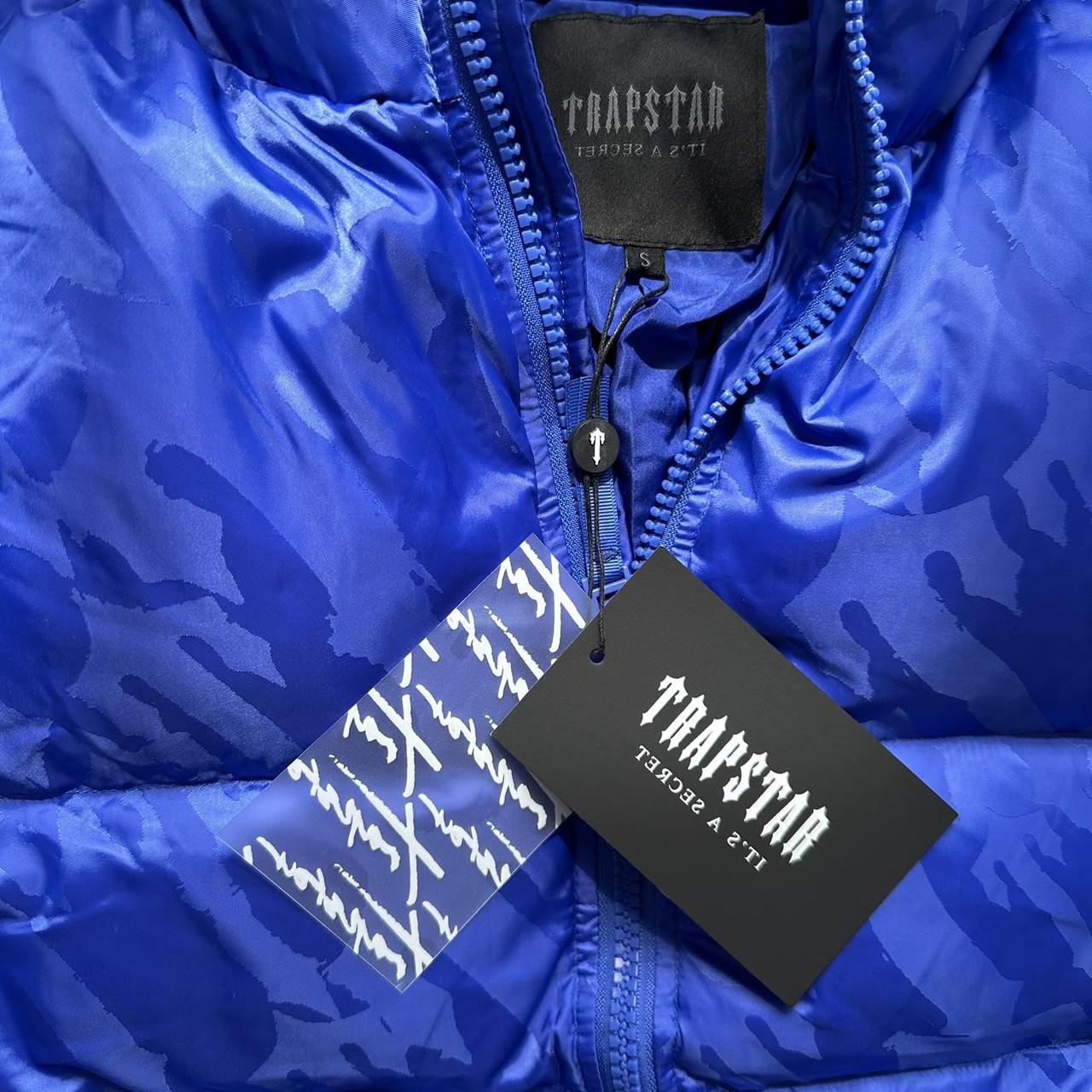 TRAPSTAR T JACQUARD PUFFER JACKET DAZZLING BLUE... Depop