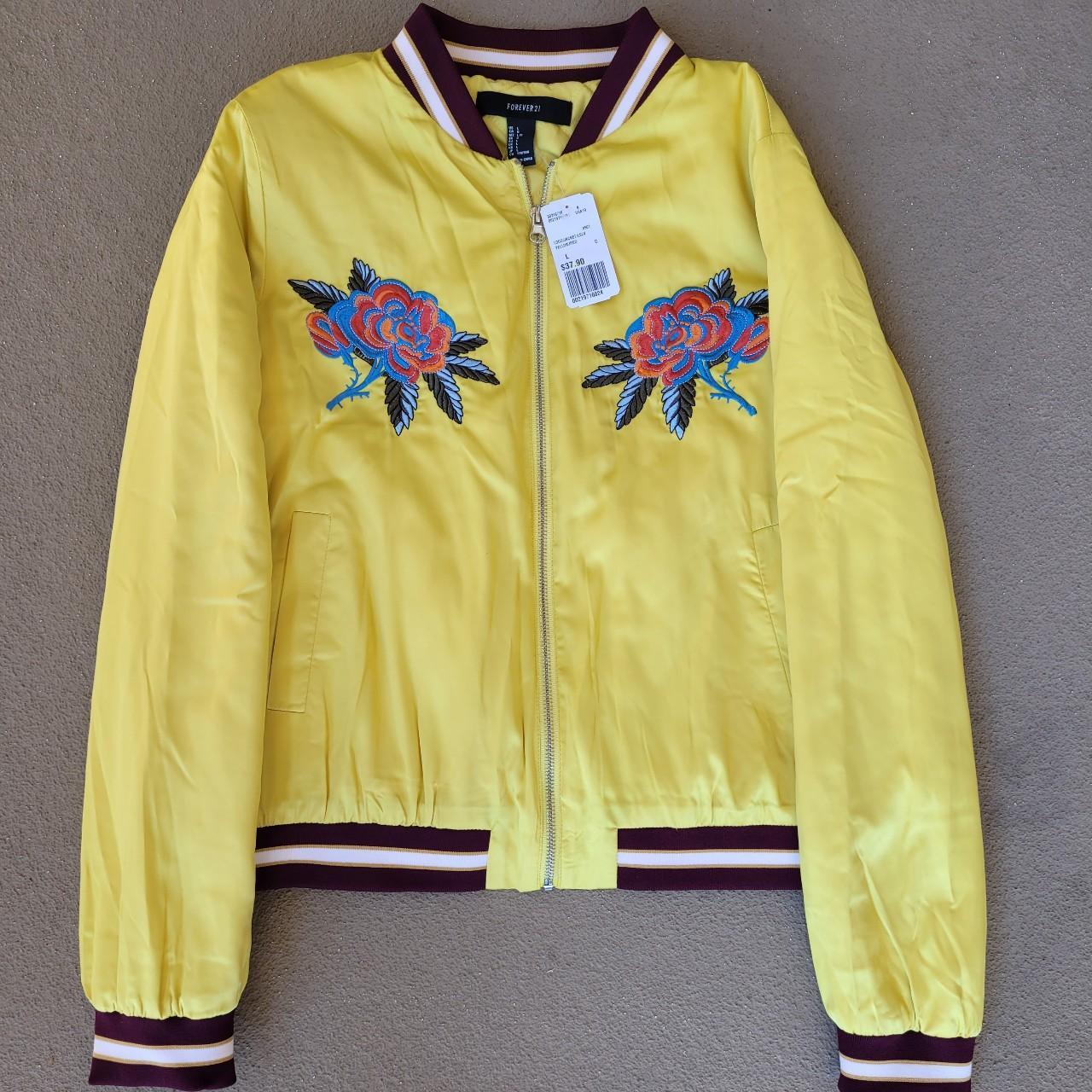 Bomber Jacket Yellow Leather Jacket Forever 21 Biker Jacket New