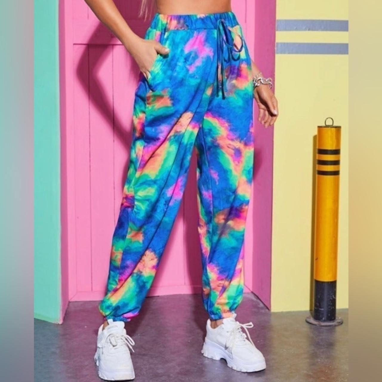 Tie dye joggers online rainbow