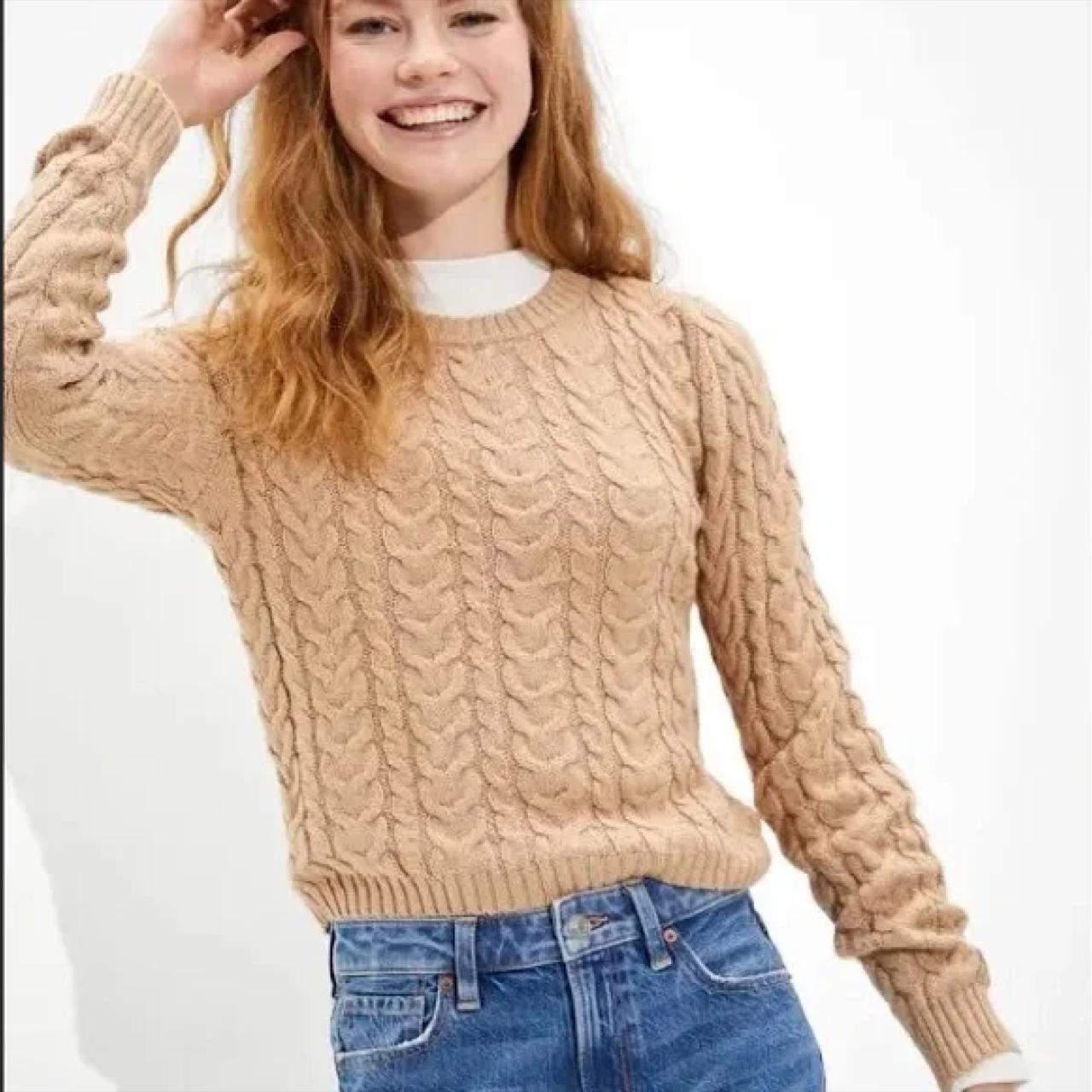 AE Cable Knit Crew Neck Sweater