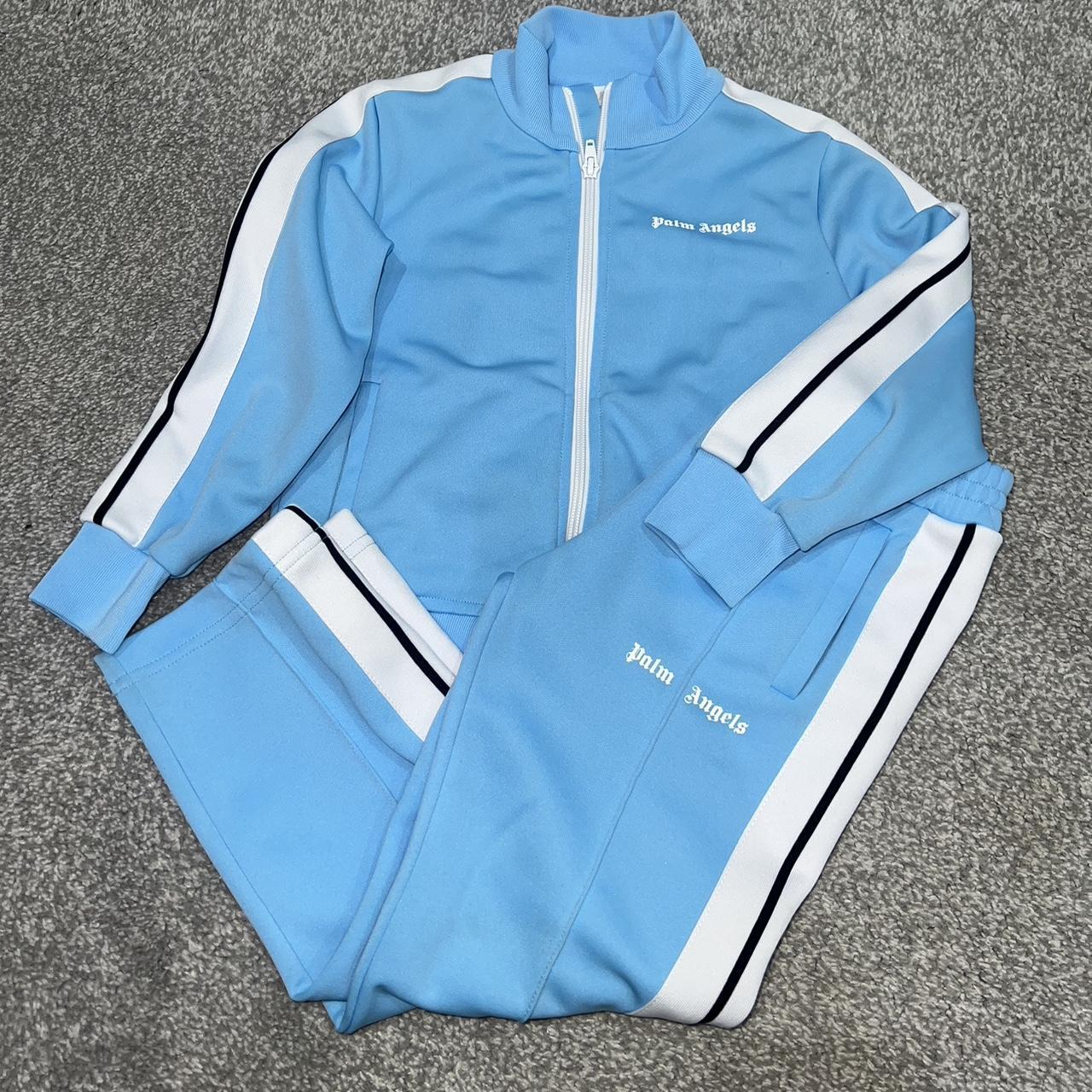 Palm angels tracksuit in baby blue Age 6 Worn a... - Depop