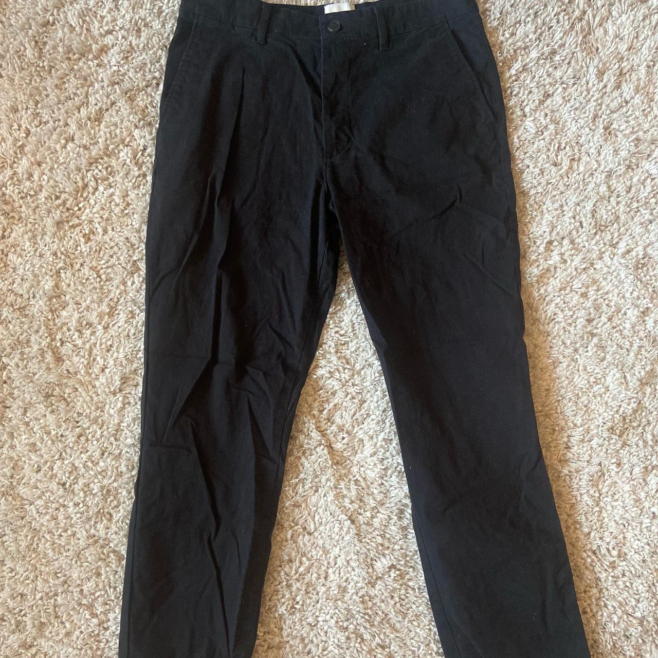 H&m mens black on sale trousers