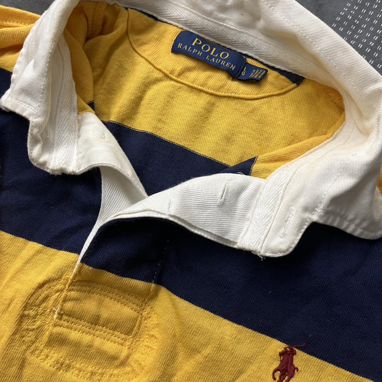 Polo Ralph Lauren icon logo stripe rugby polo Size... - Depop