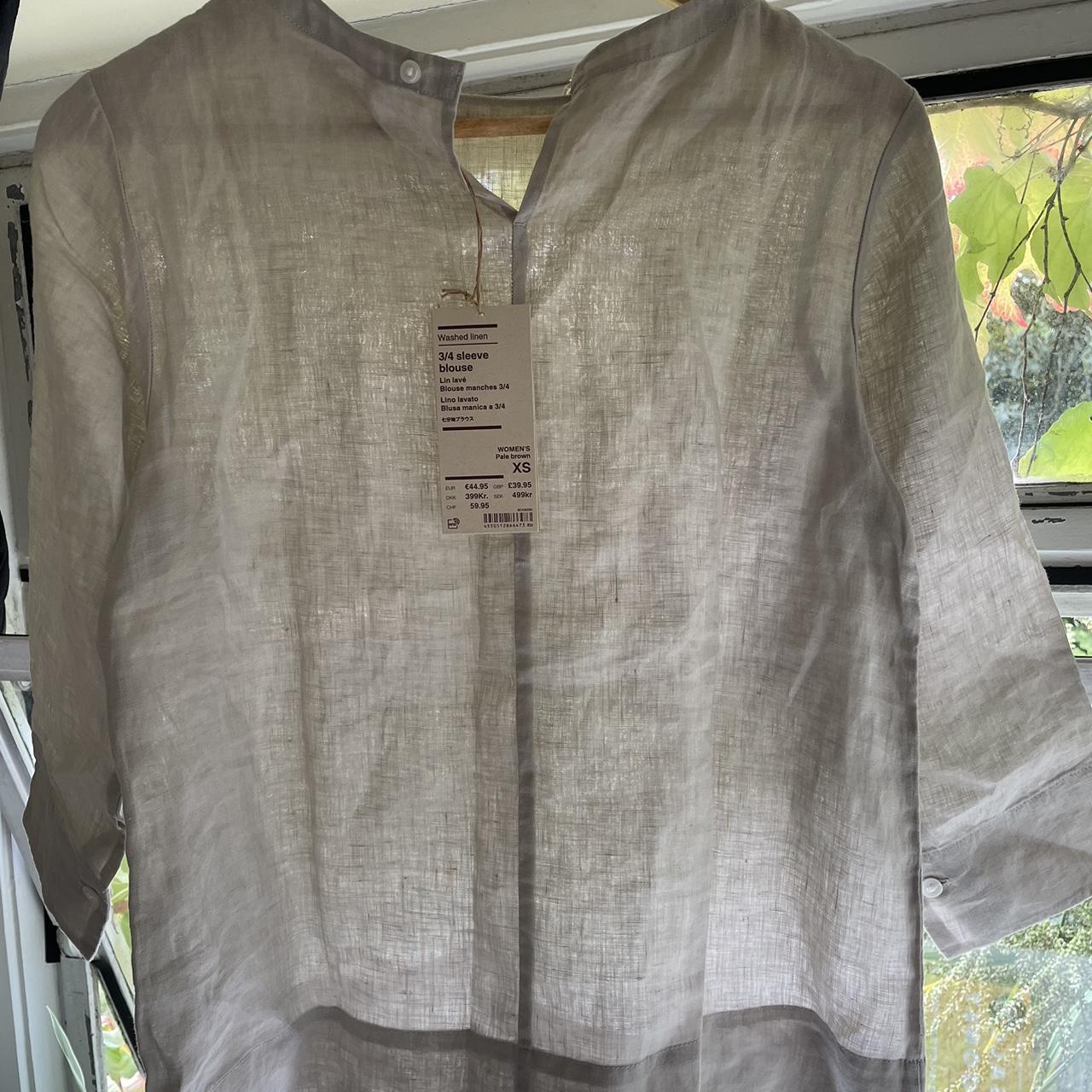 Muji washed linen blouse. New with tags , never... - Depop