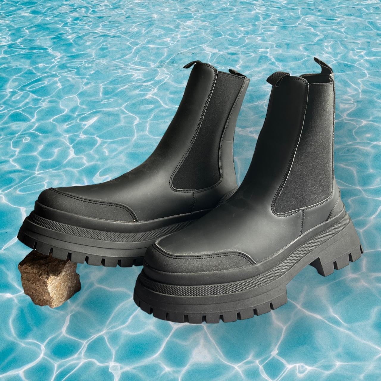 asos design aqum premium leather chunky chelsea boots
