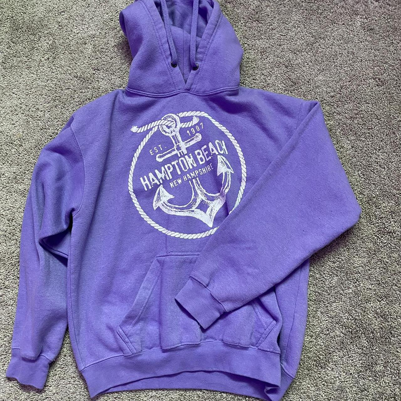 Purple Hampton Beach Hoodie - Size: Medium - Brand: - Depop