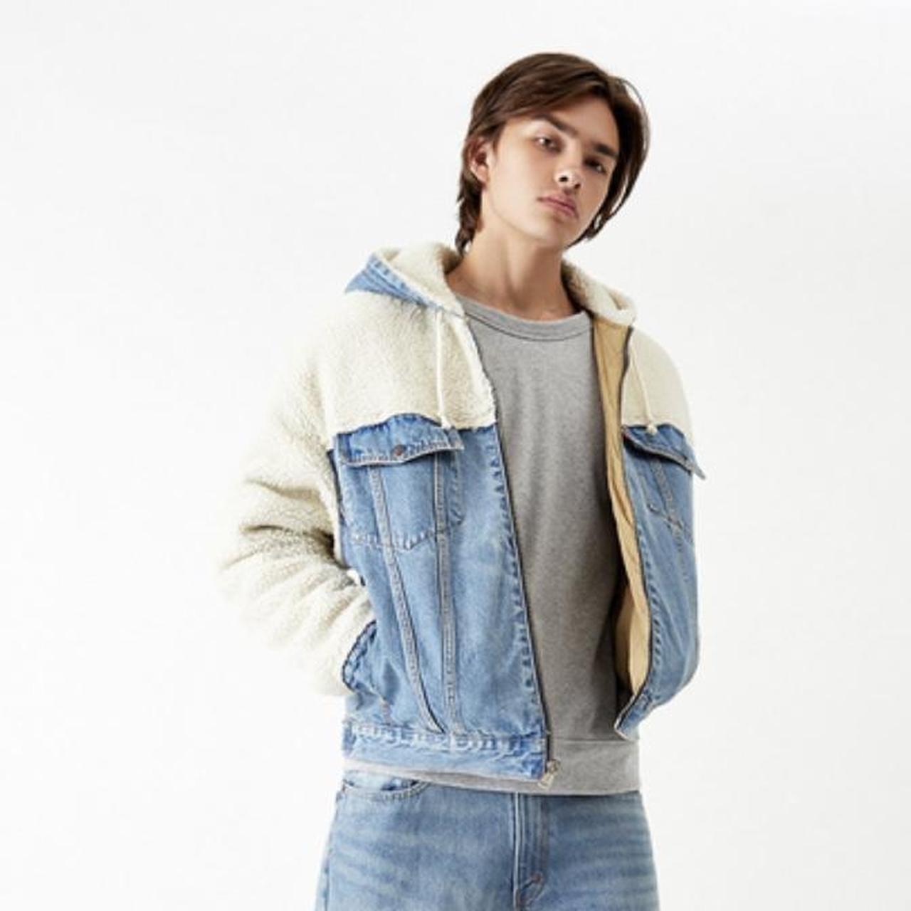 Oversized sherpa best sale lined denim jacket