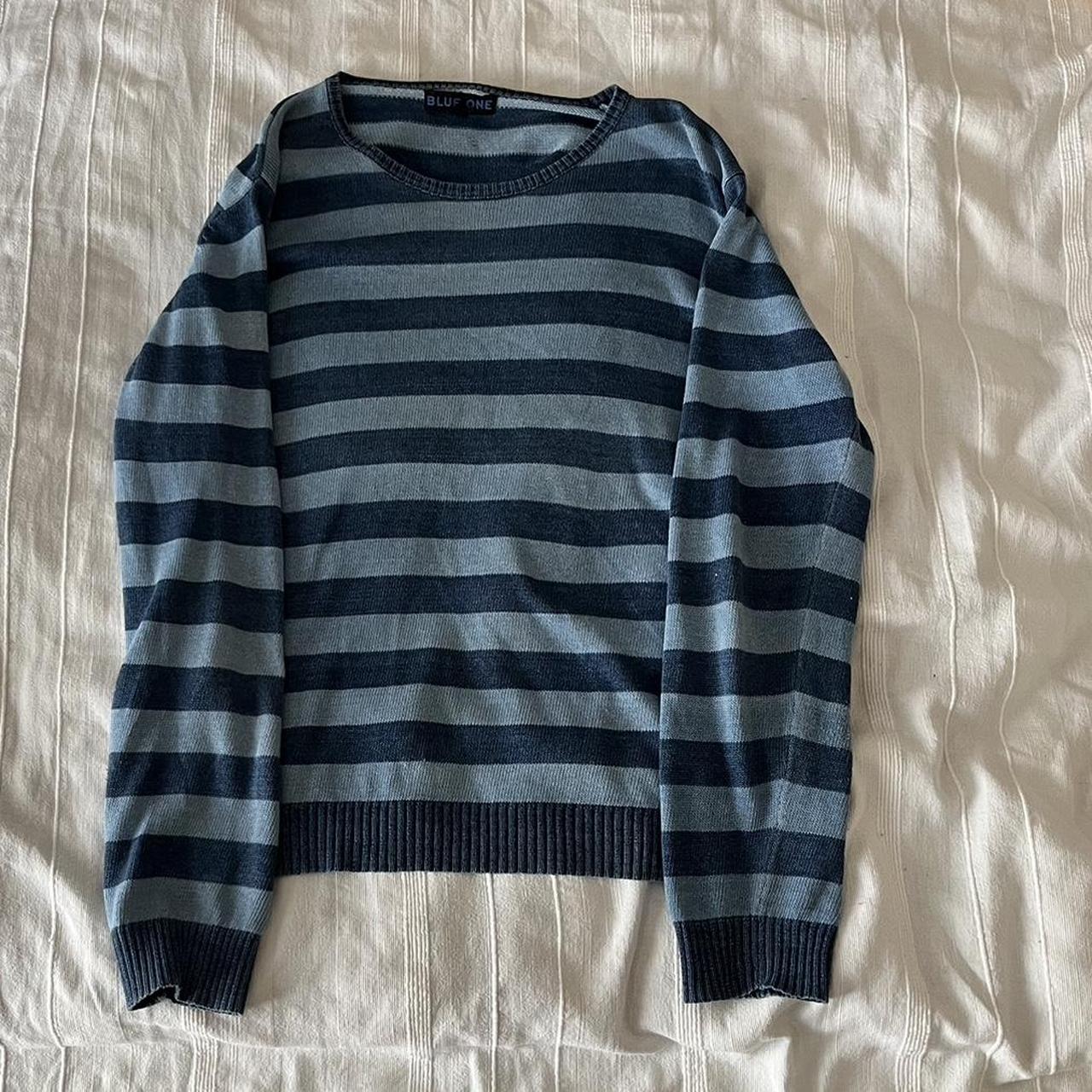 hell/dunkelblauer pullover (ich bin 175/48kg) >... - Depop