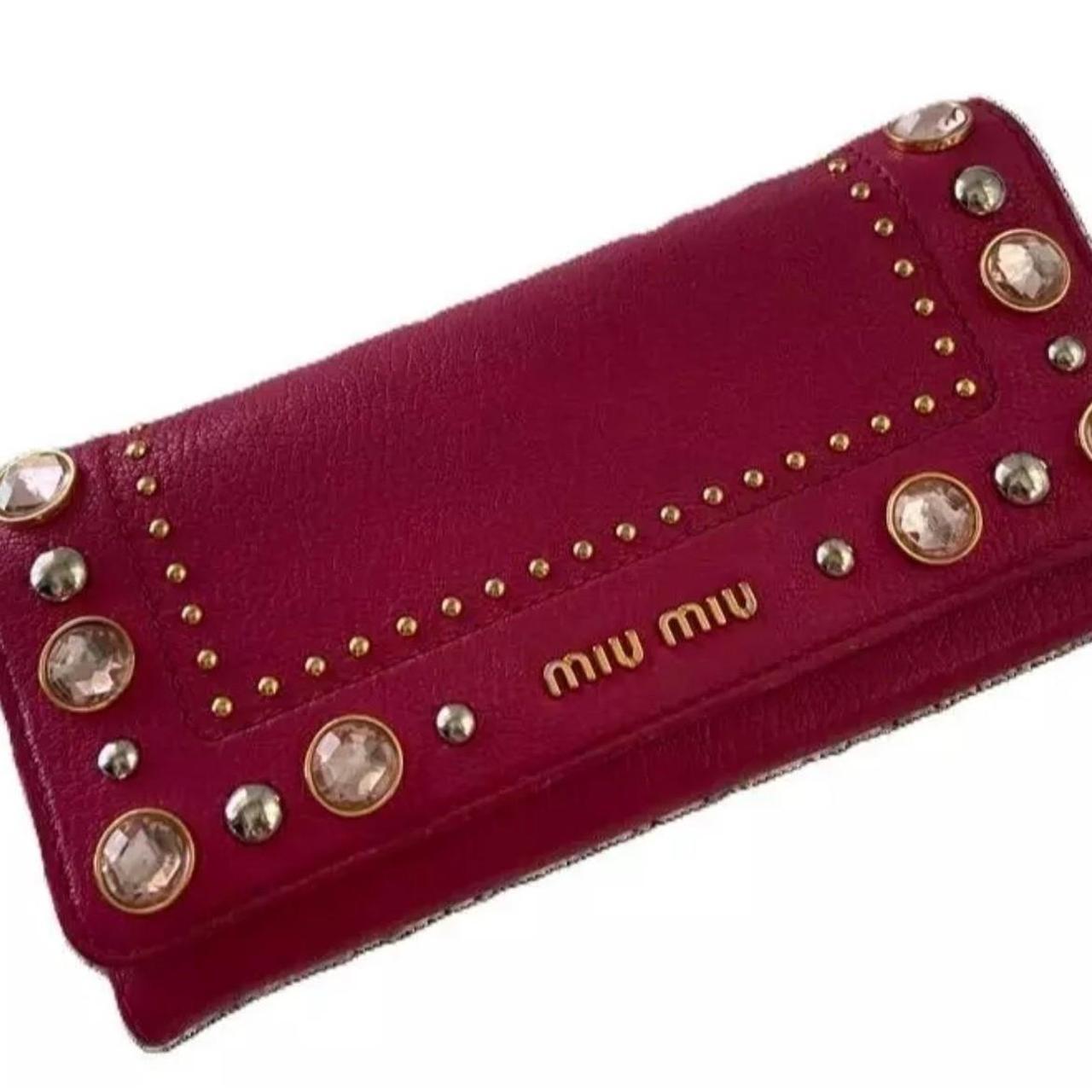 Miu Miu Women's Wallets - Pink – Miu Miu BEJEWELE… - image 1