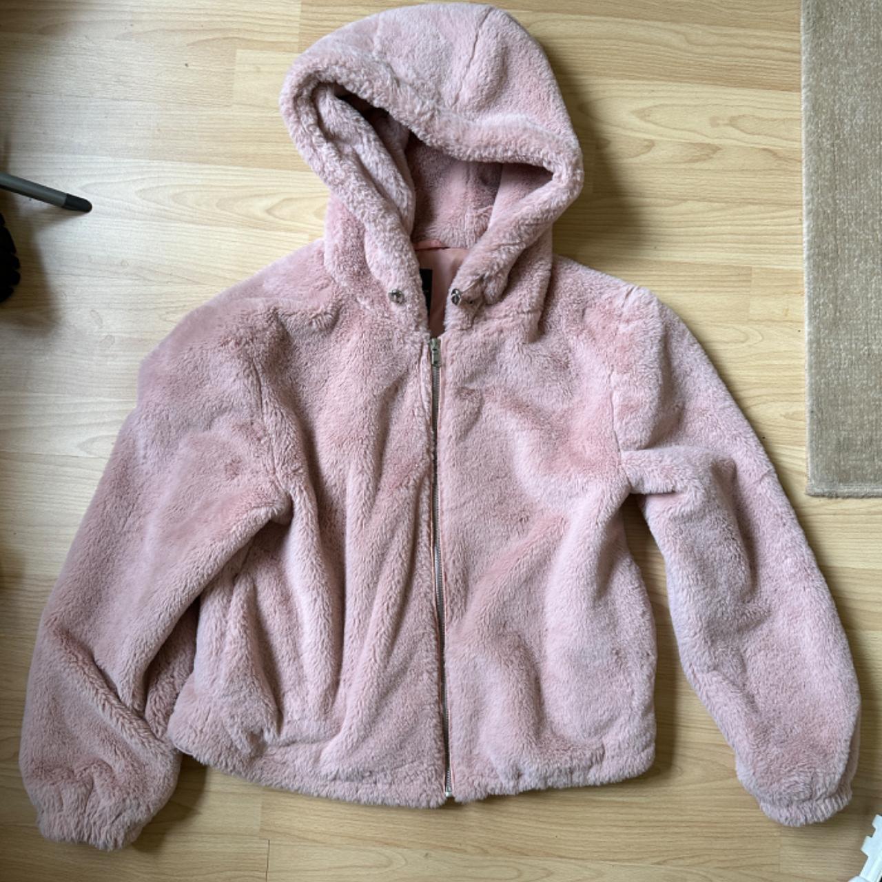 Primark pink fluffy coat hotsell