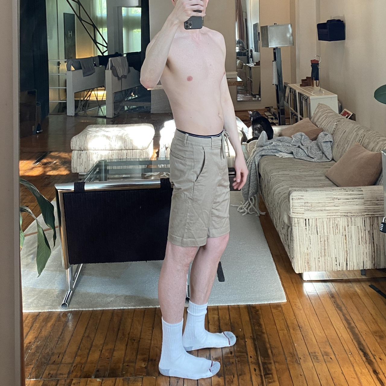 Zara Chino Shorts Khaki Medium Depop