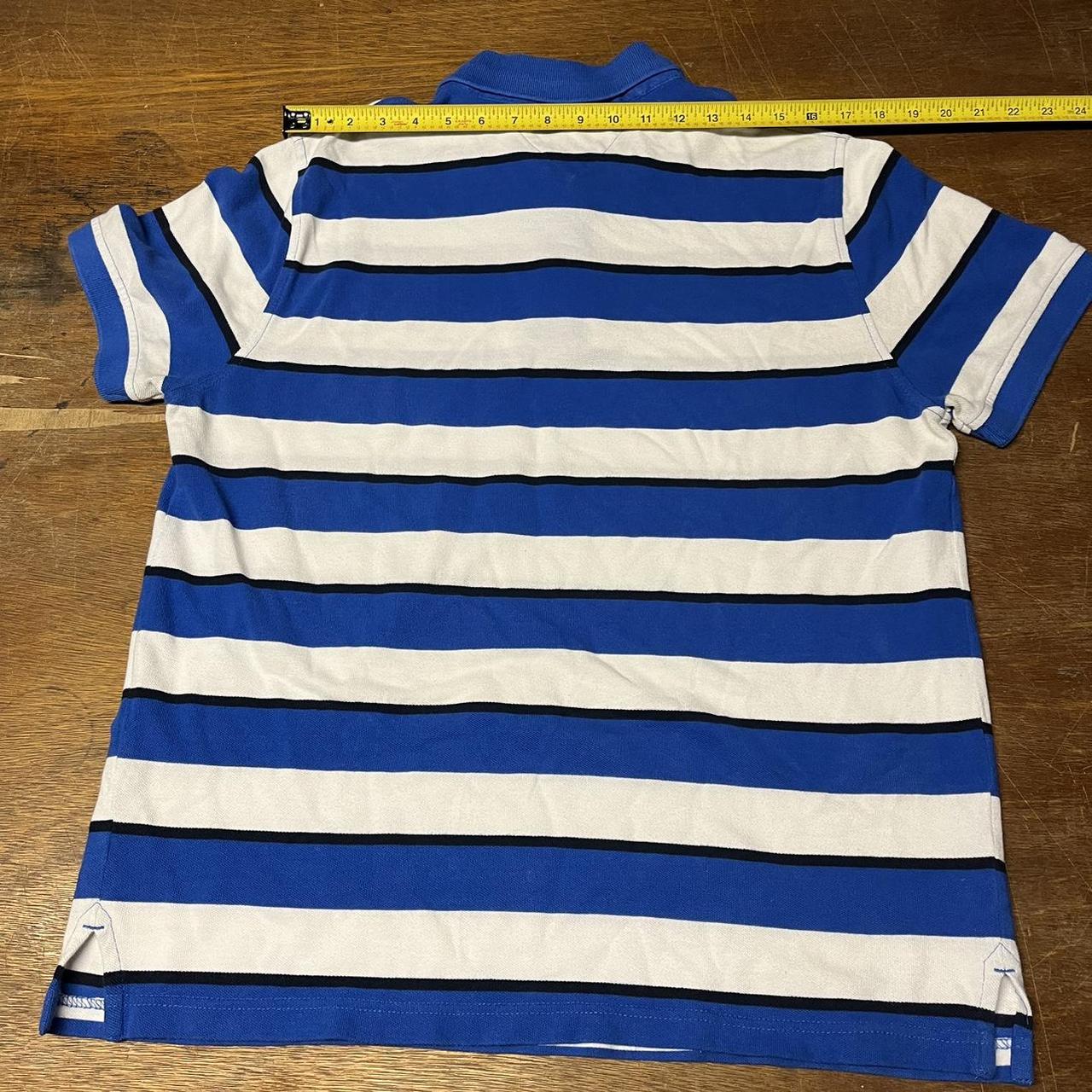 Tommy Hilfiger Polo Shirt - Blue/White Stripped -... - Depop