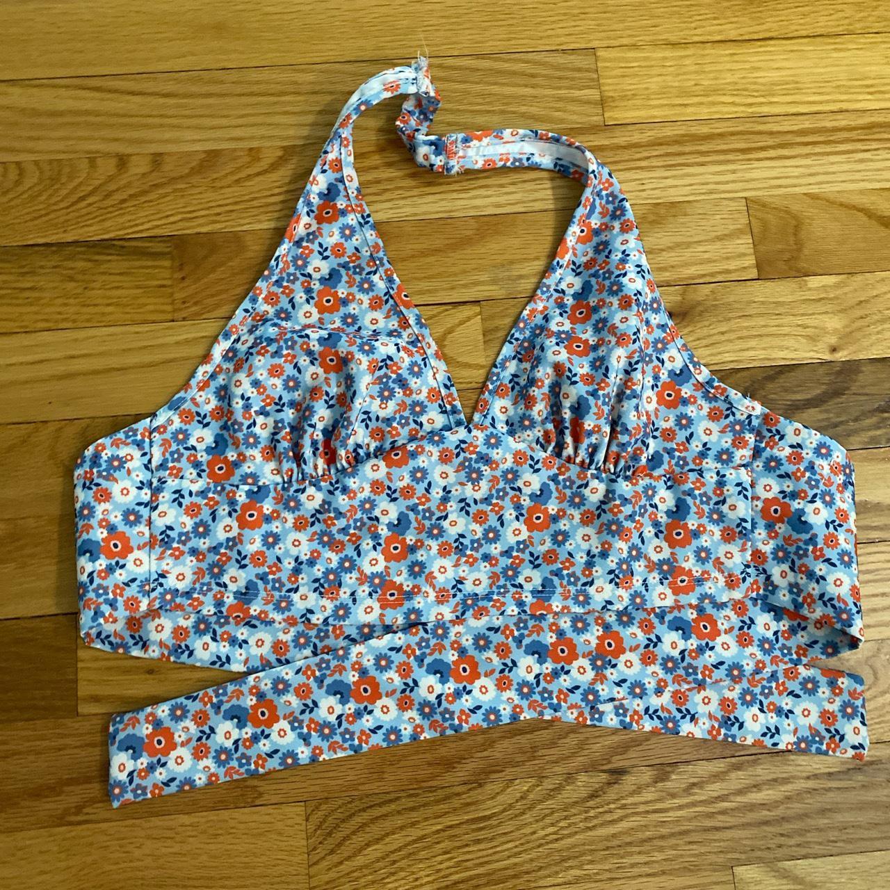 Altar’d state halter top - size small - blue floral... - Depop