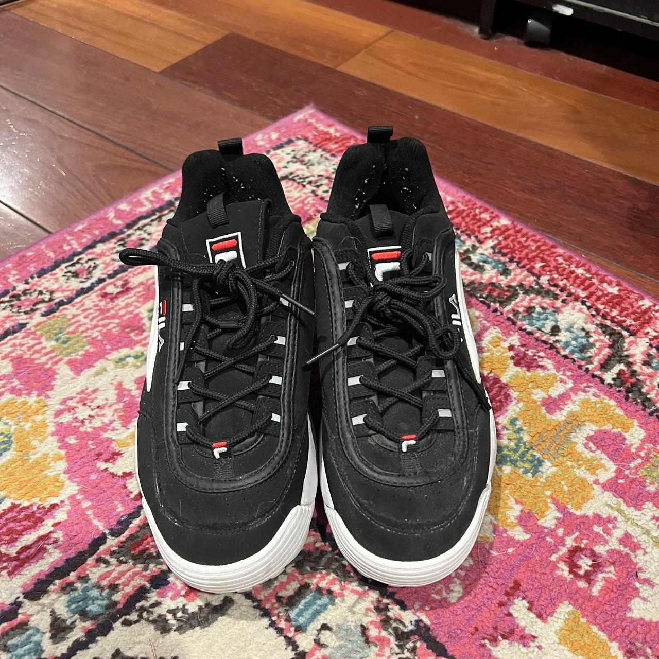 FILA black sneakers , missing shoe liners , size 10 - Depop