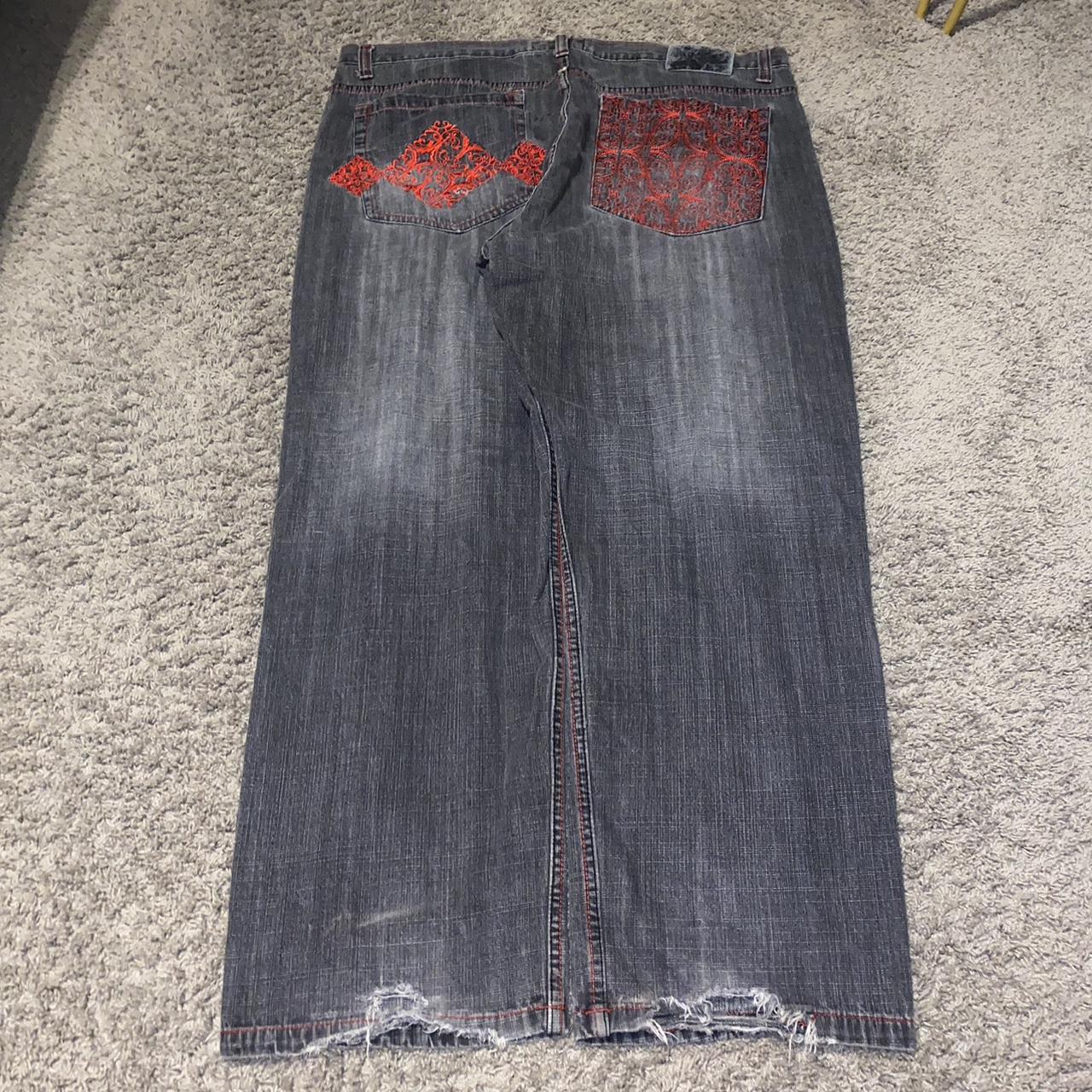 VINTAGE Y2K AFFLICTION/SOUTHPOLE STYLE GREY BAGGY... - Depop