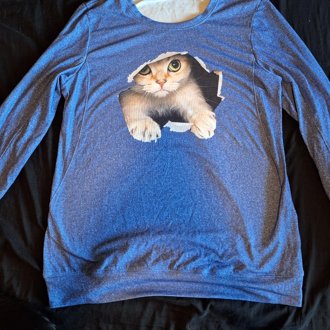 Cute cat long sleeve shirt. Never worn. Depop