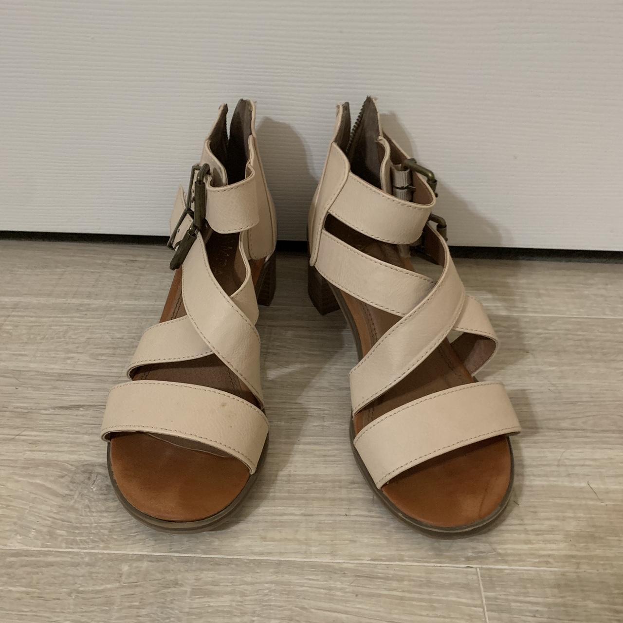 Rampage Women's Pink and Tan Sandals | Depop