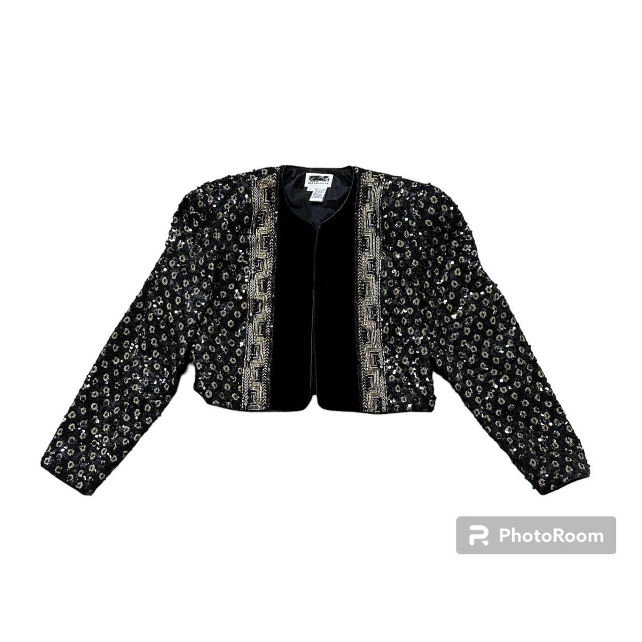 Black Bolero Jacket Womens Formal Velvet Beaded... - Depop