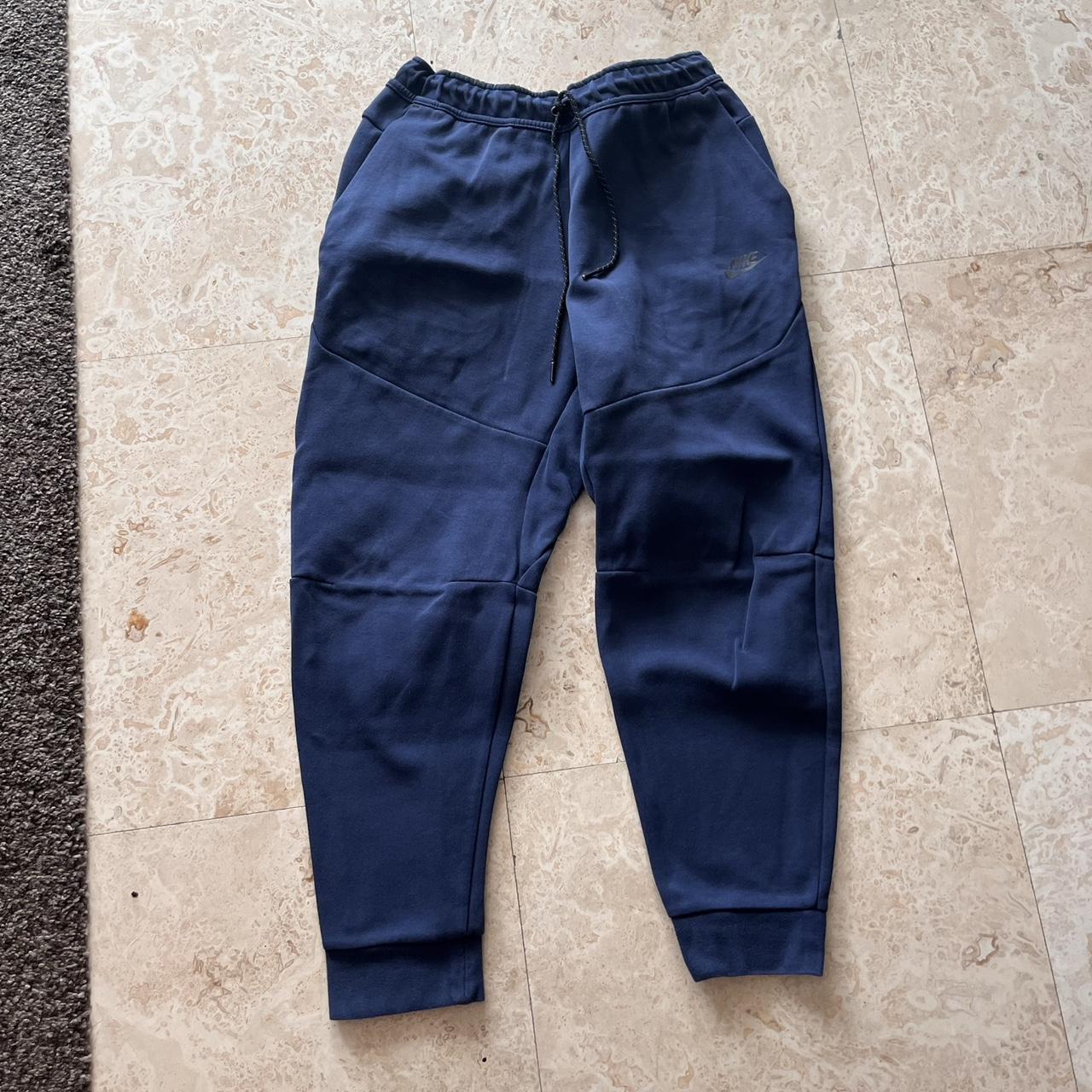 Navy Blue Nike Tech Sweatpants - Depop