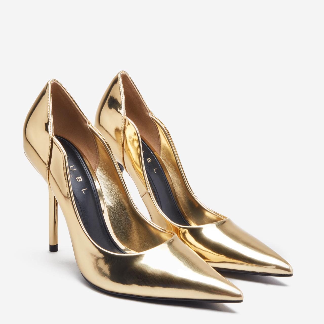 Metallic court heels best sale