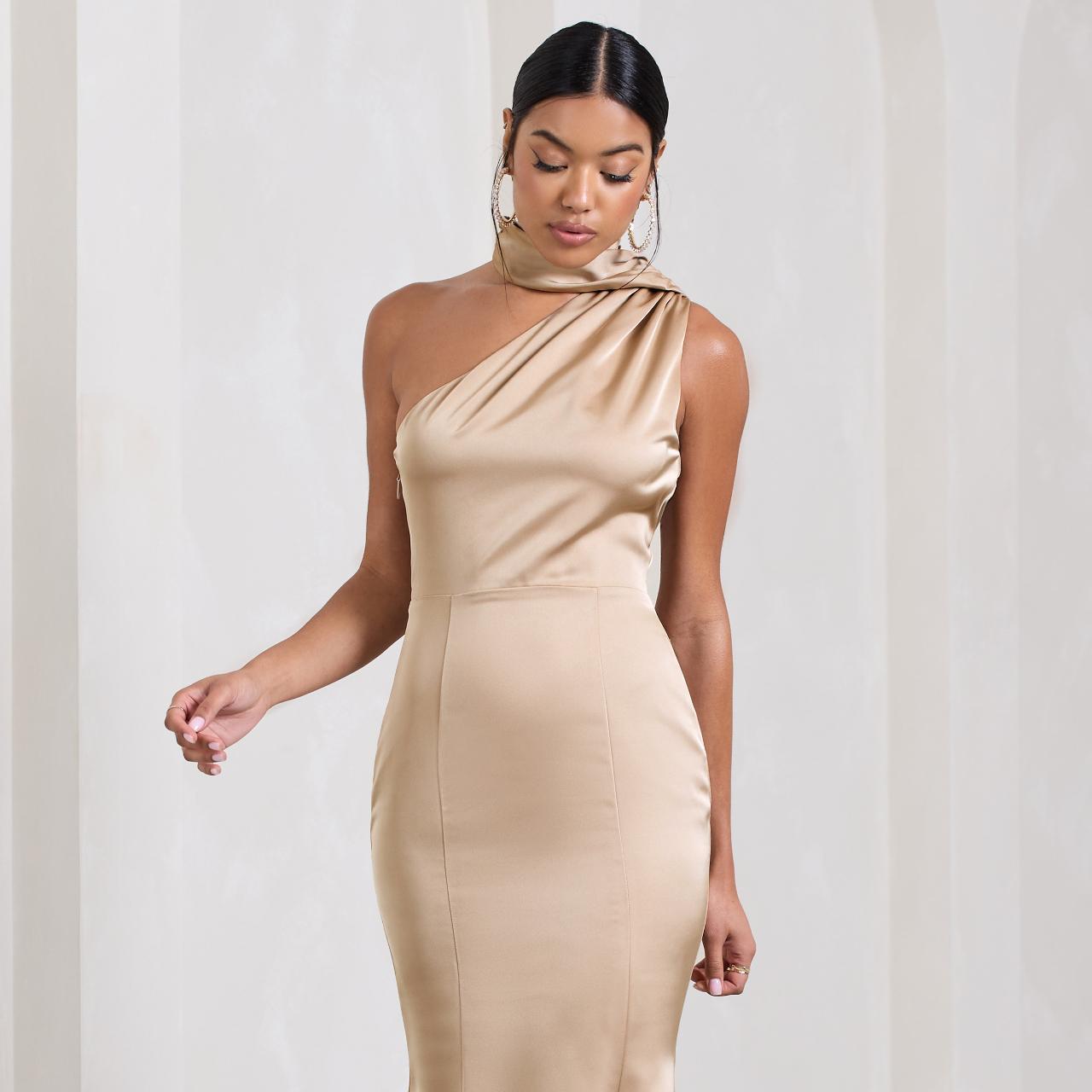 Golden Girl Champagne Satin One Shoulder