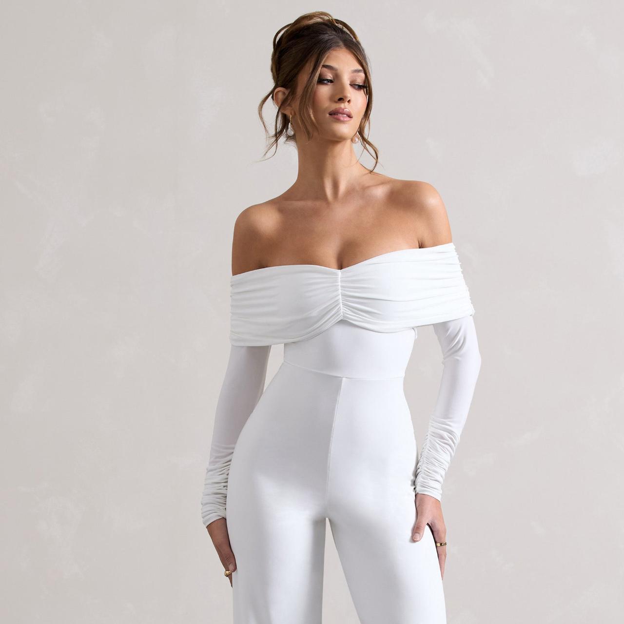 Clothing White Jumpsuit Straight Leg White Straight Leg Jumpsuit