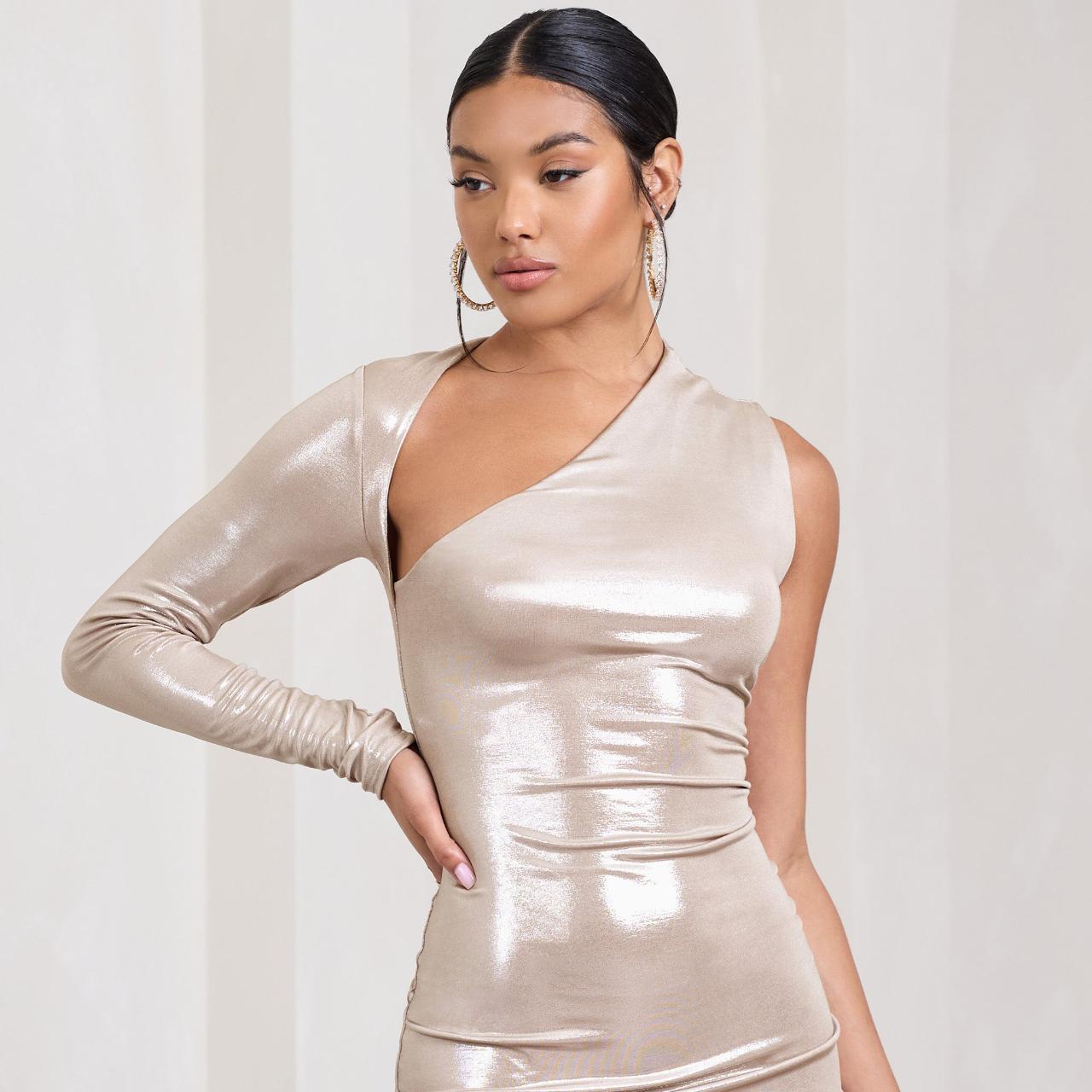 Siren Metallic Gold One Shoulder Bodycon