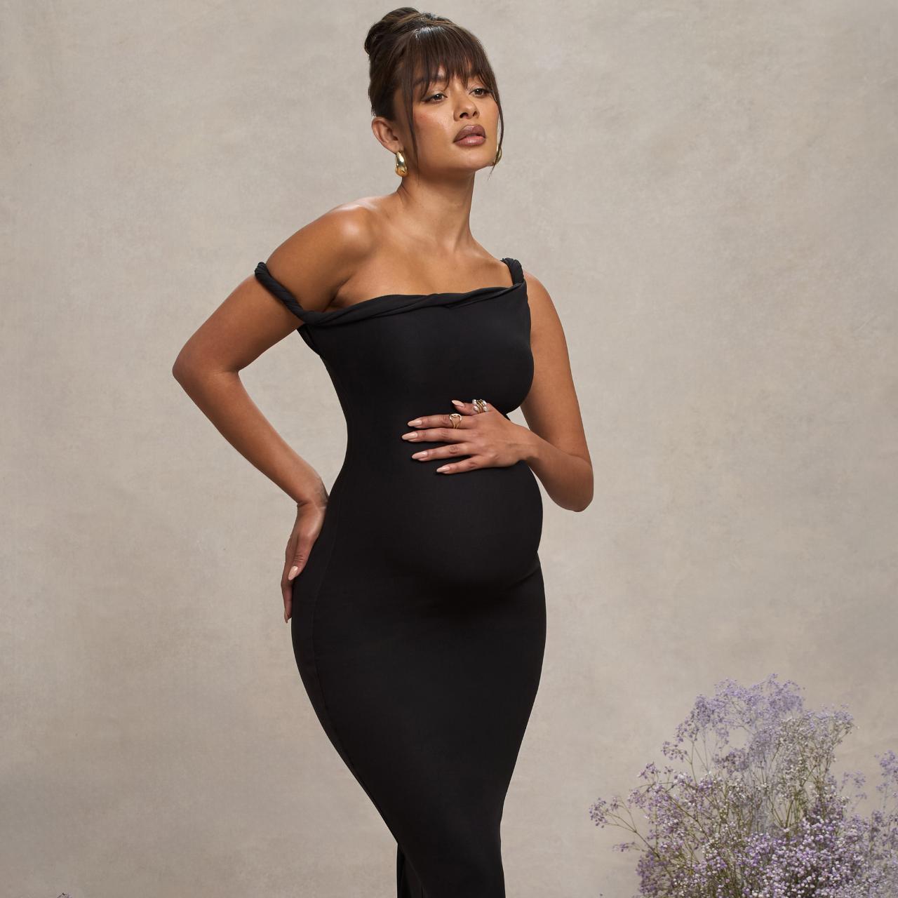 Lita Black Twisted Asymmetric Maternity Depop