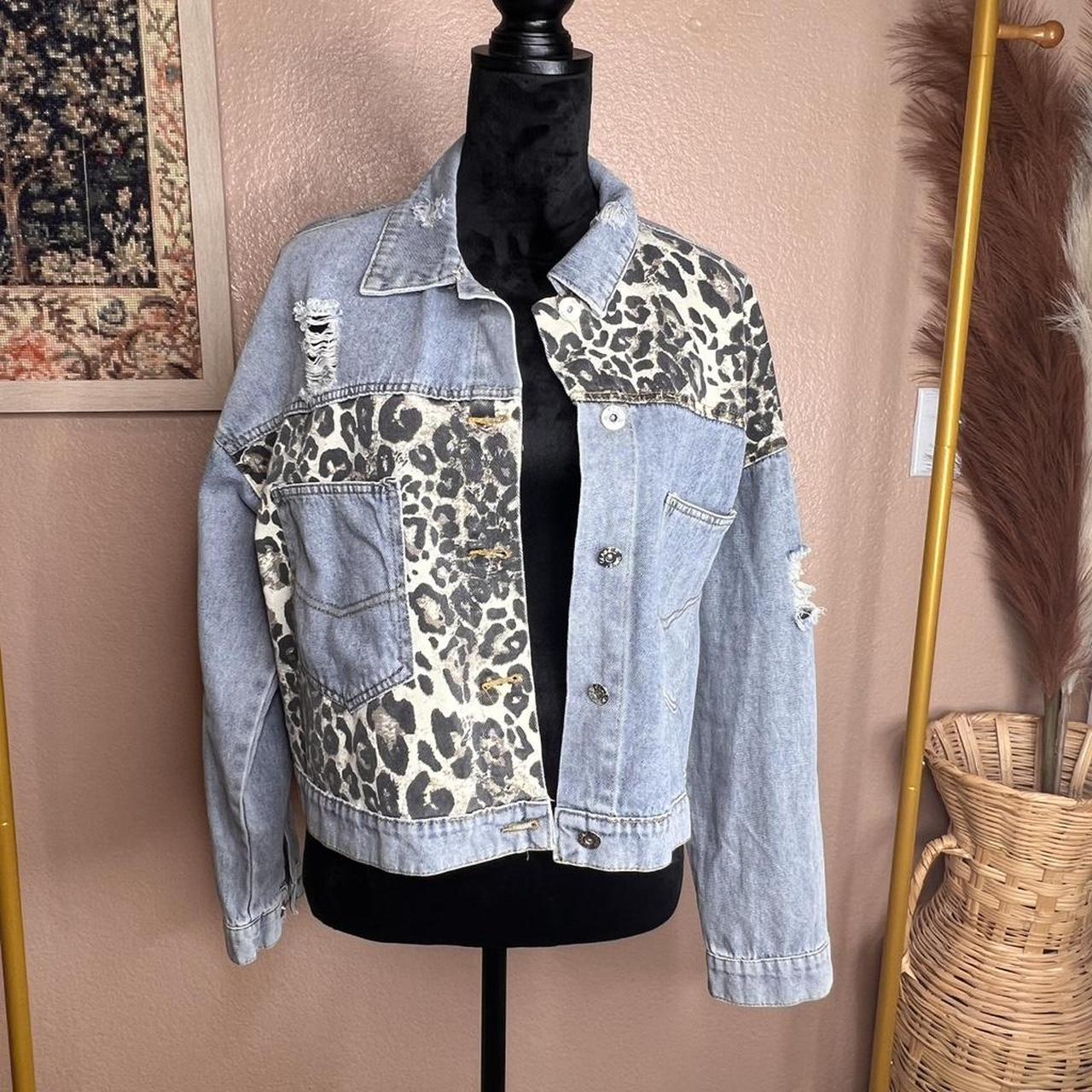 Women's Jacket - Blue - XXL – Leopard Patchwork P… - image 1