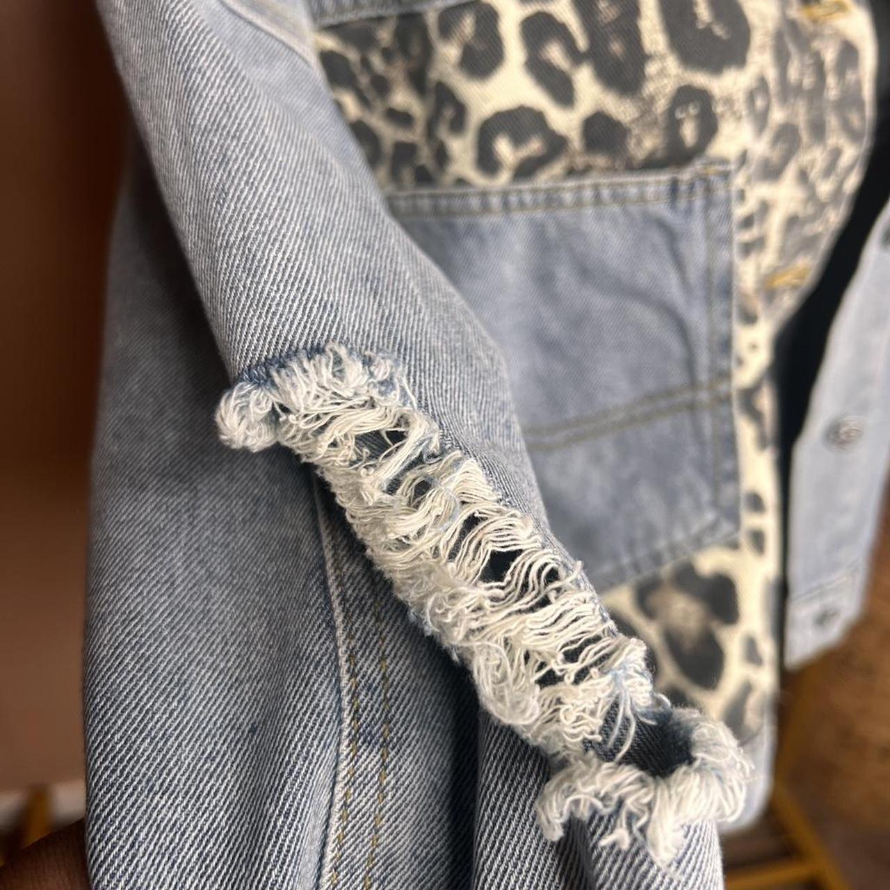 Women's Jacket - Blue - XXL – Leopard Patchwork P… - image 3