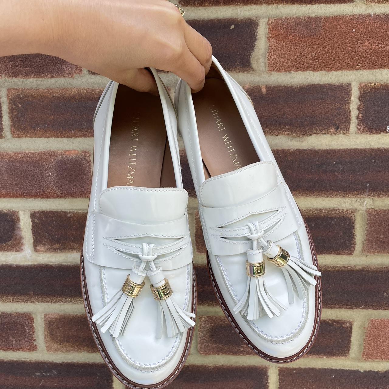 Stuart weitzman store white loafers