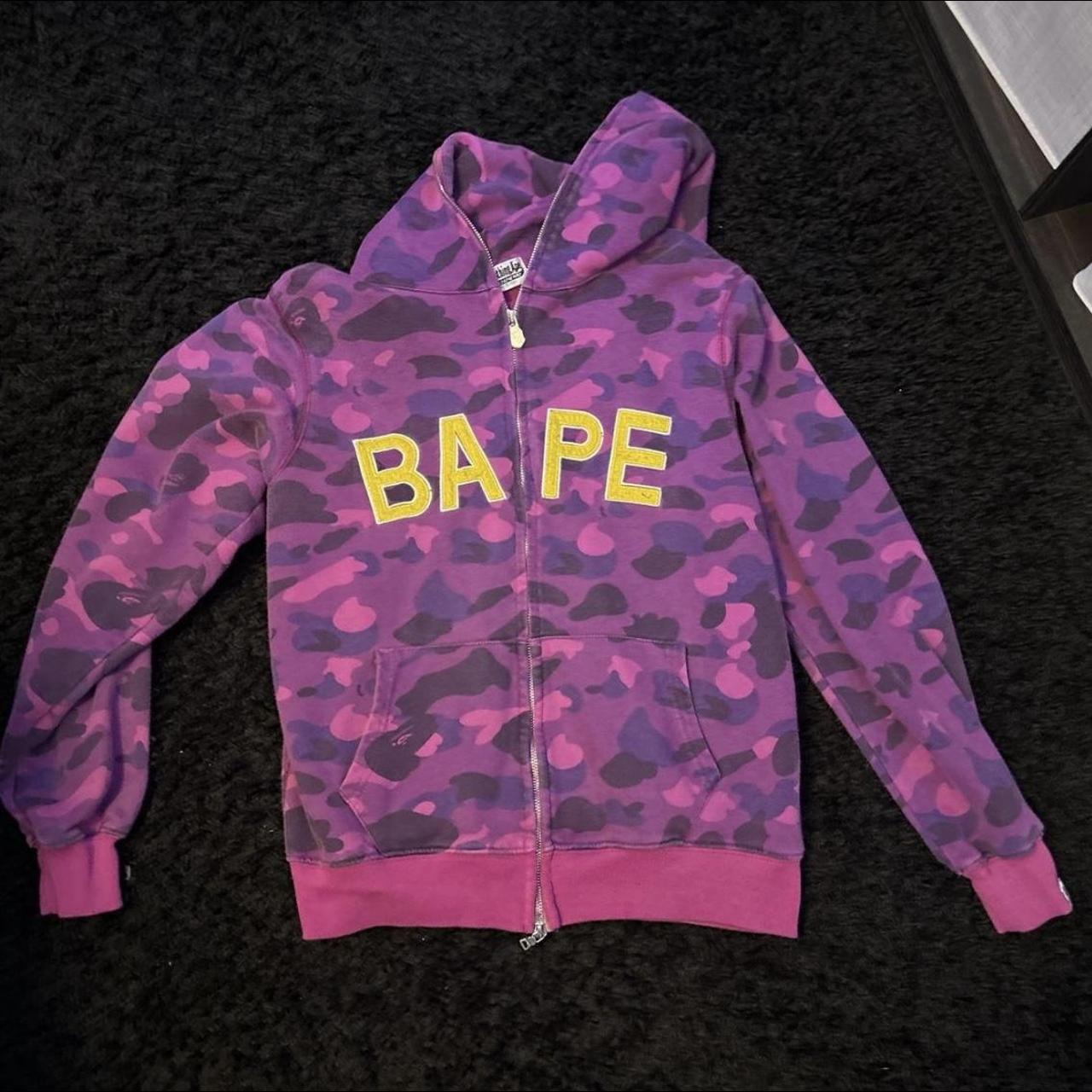 A Bathing Ape Men ABC Camo Bape Full Zip Hoodie (pink)