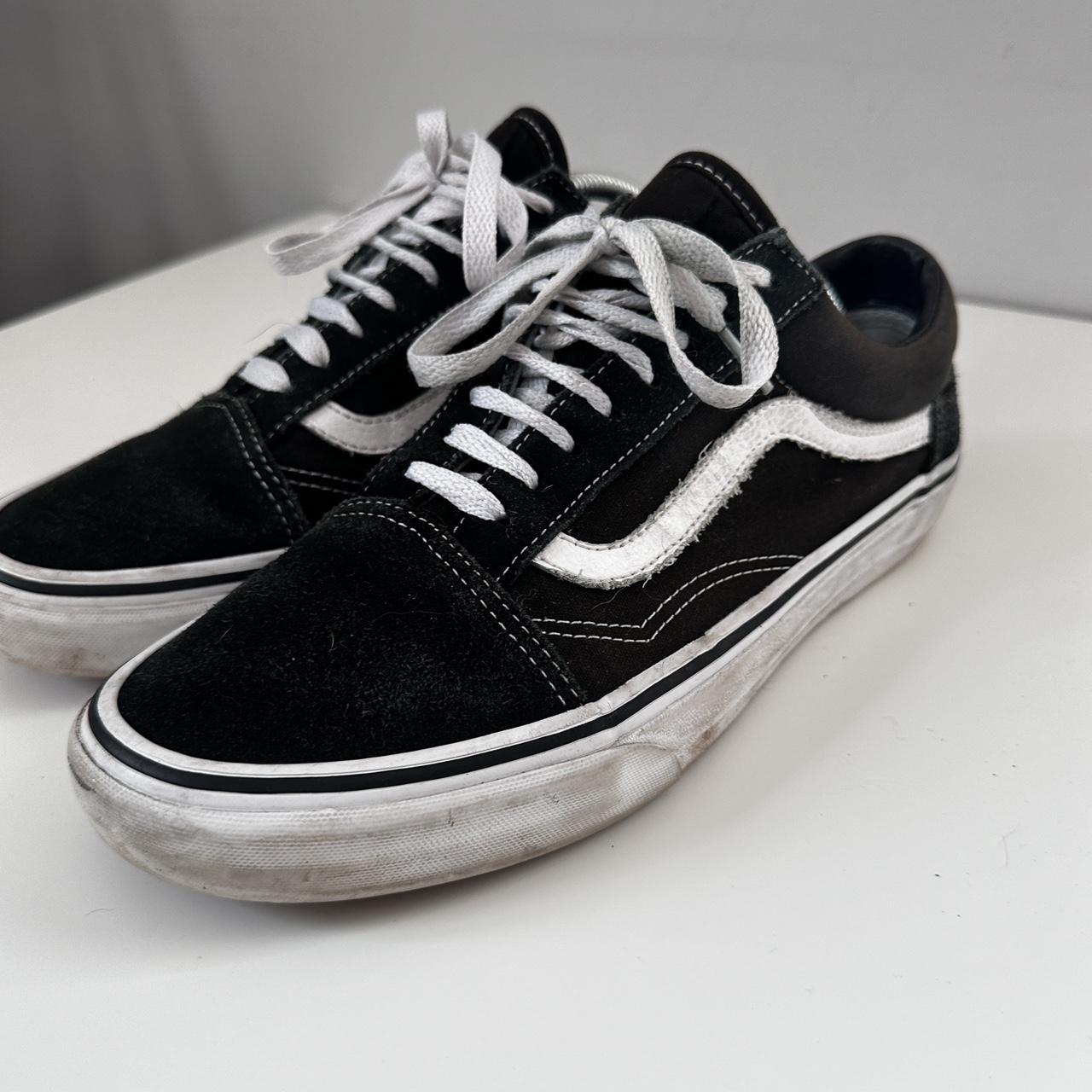 Vans low cab classic black and white Uk size 8 - Depop