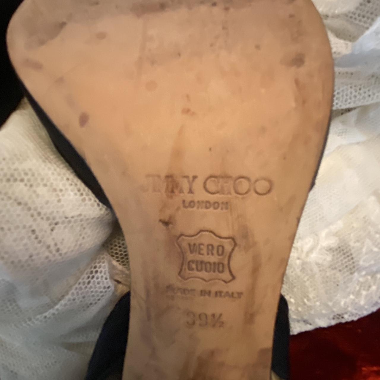 Vintage Jimmy Choo Lucite red Flower black strap oh | Depop