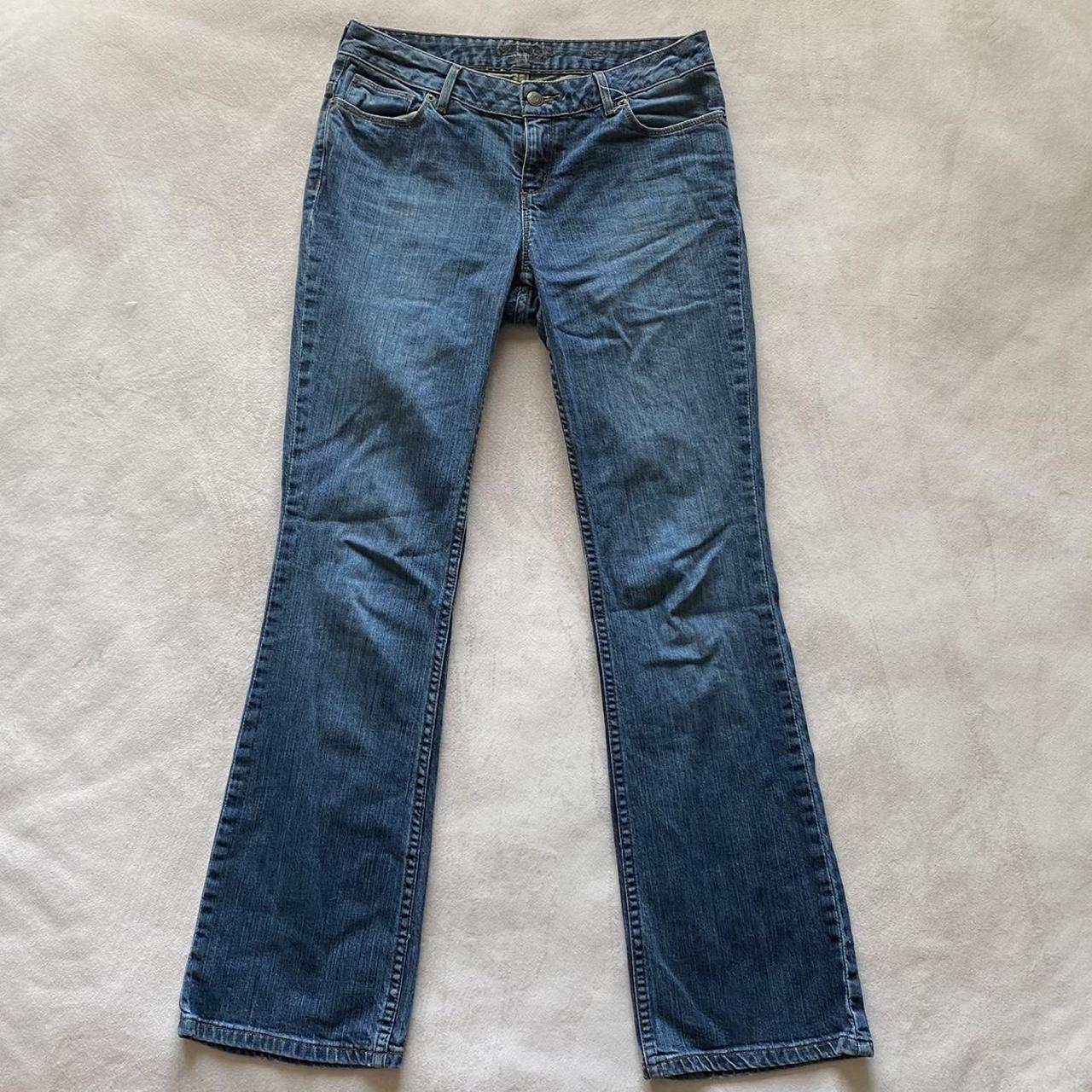 y2k vera wang low rise dark wash boot cut jeans... - Depop