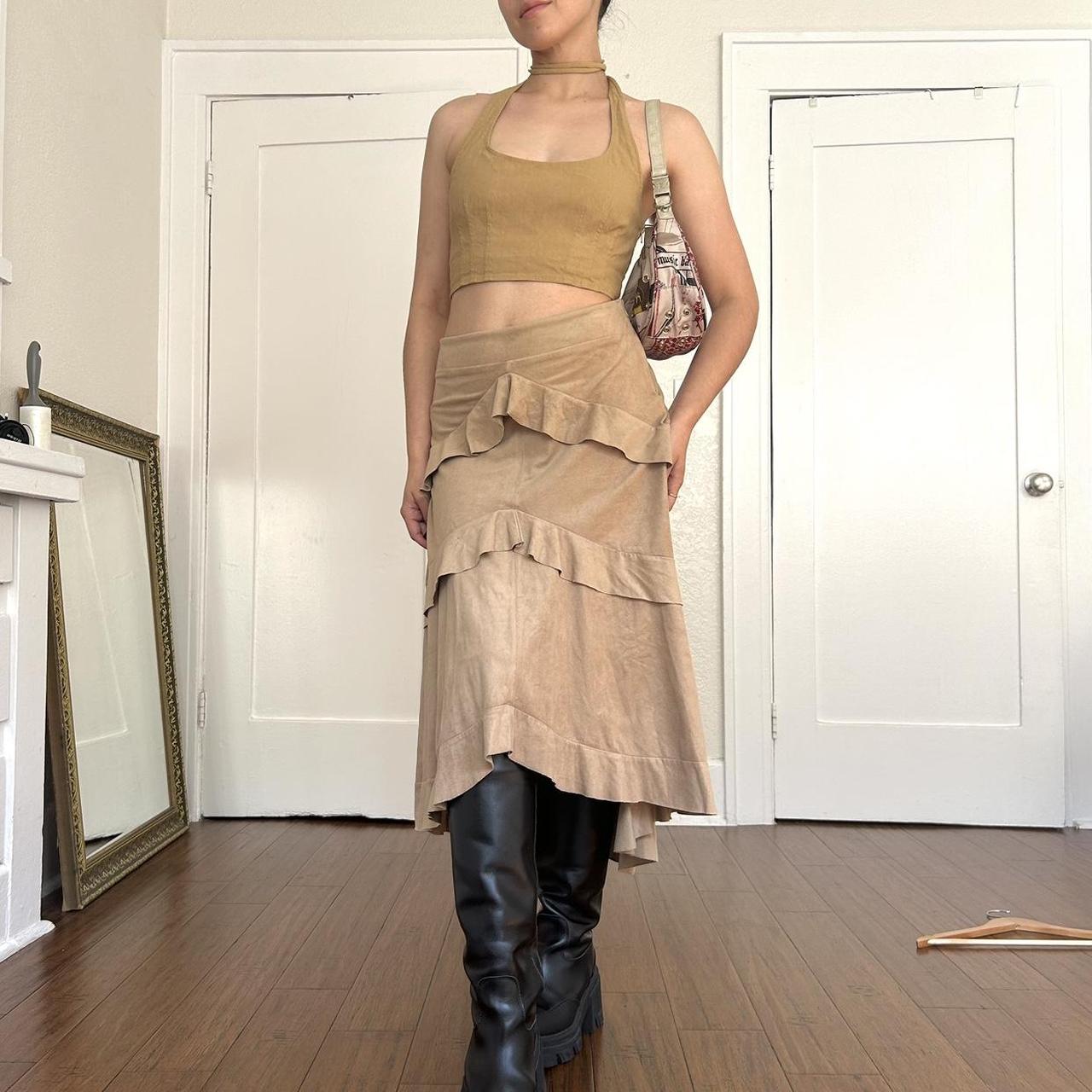 Y2K suede western bogo peasant skirt So freaking