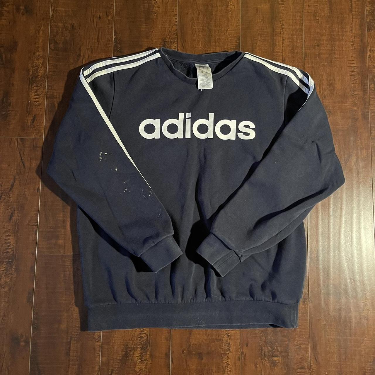 Classic Adidas sweatshirt Size L Some bleach marks... Depop
