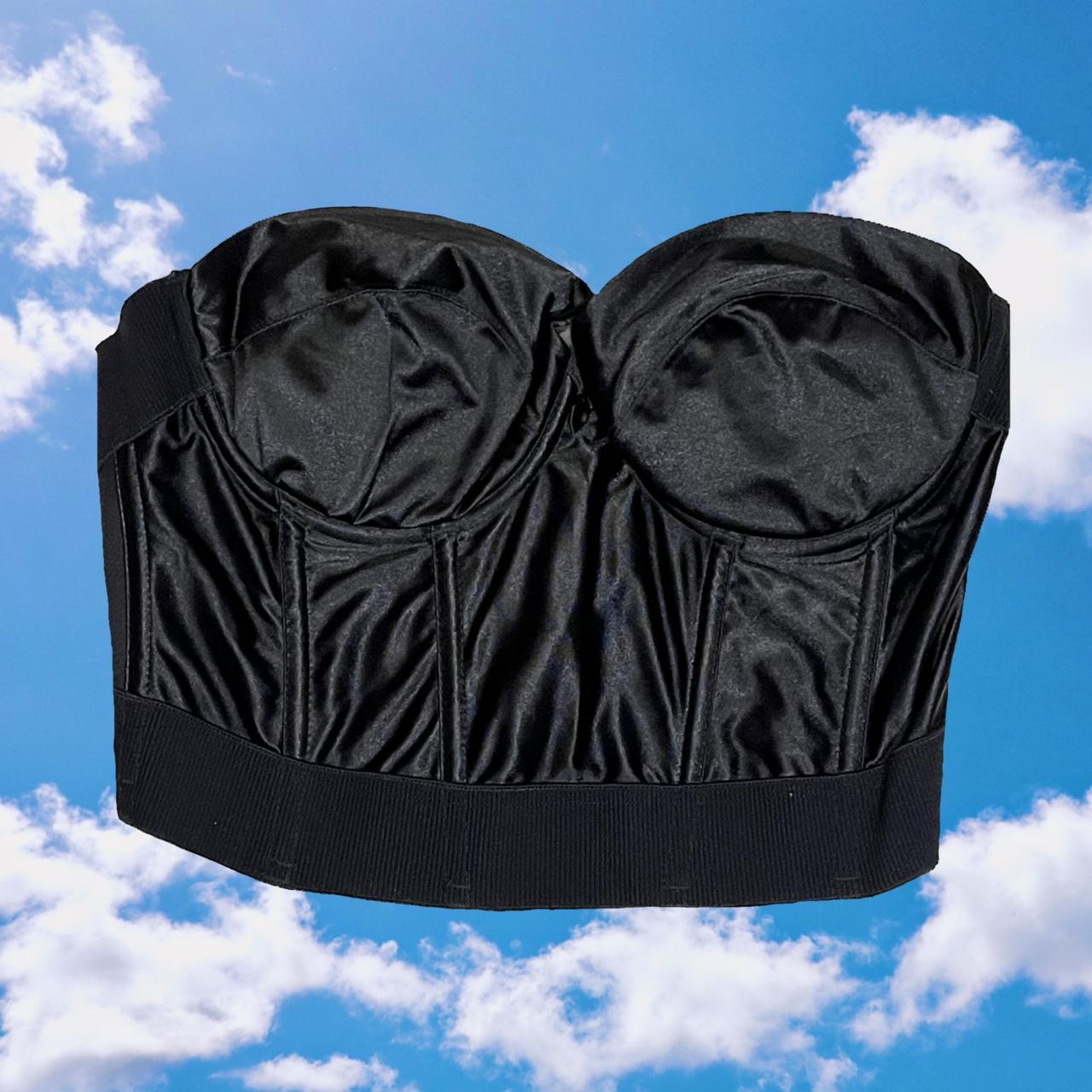 Wonderbra bustier black satin corset, 38 C, 🖤Vintage