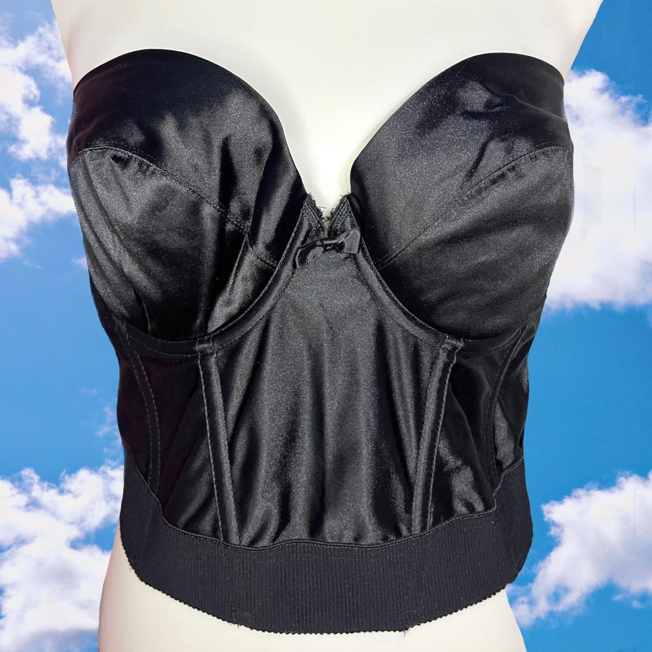 Wonderbra bustier black satin corset, 38 C, 🖤Vintage